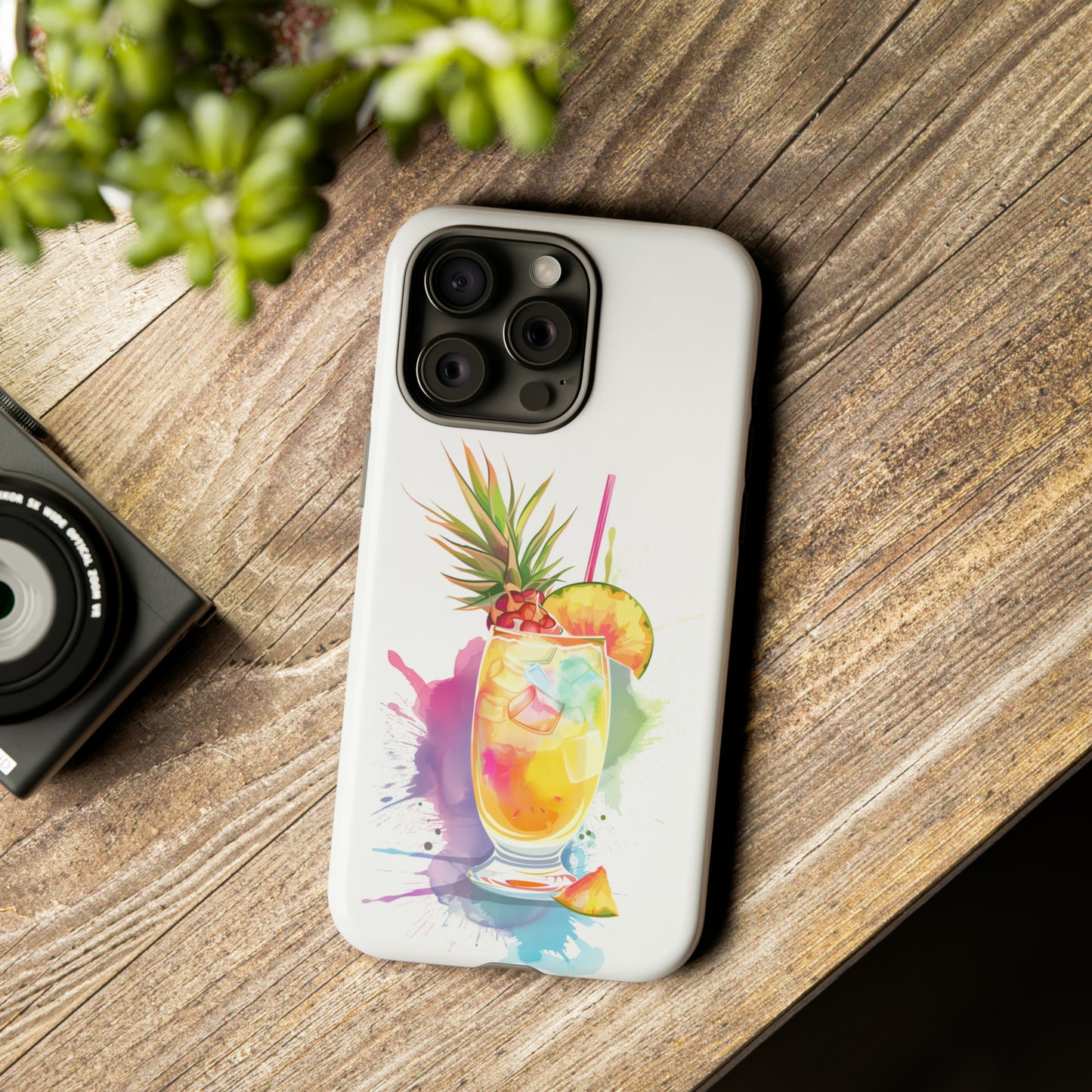 Pina Colada Cocktail Hawaiian Tropical Phone Case, Island Tropics, Wireless Compatible, Protective Cell Phone Case iPhone, Samsung, Pixel