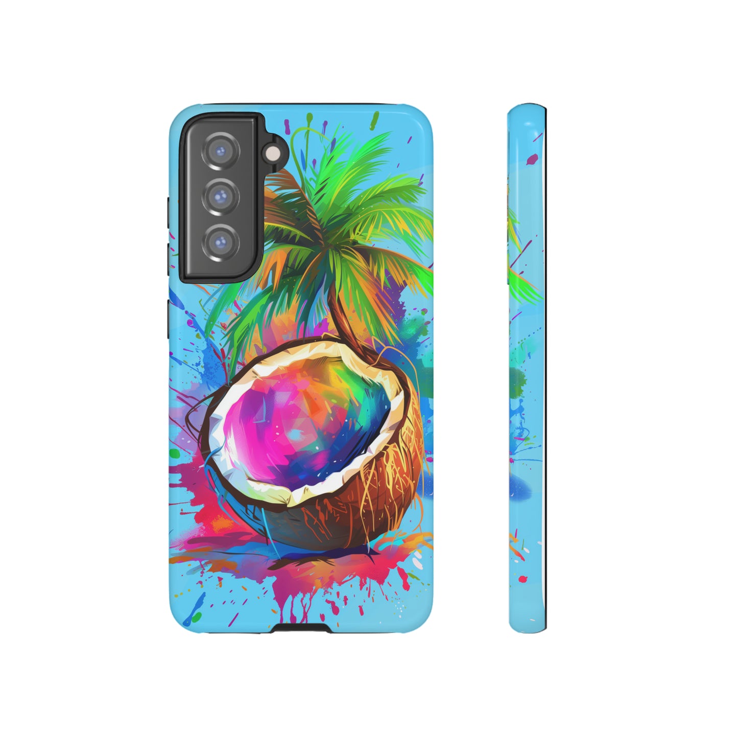 Coconut Colorful Hawaiian Tropical Phone Case, 808, Island Tropics, Wireless Compatible, Protective Cell Phone Case iPhone, Samsung, Pixel