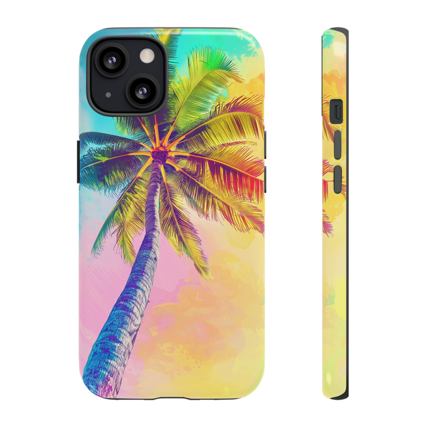 Palm Tree Colorful Hawaiian Tropical Phone Case, 808, Island Tropics, Wireless Compatible, Protective Cell Phone Case iPhone, Samsung, Pixel