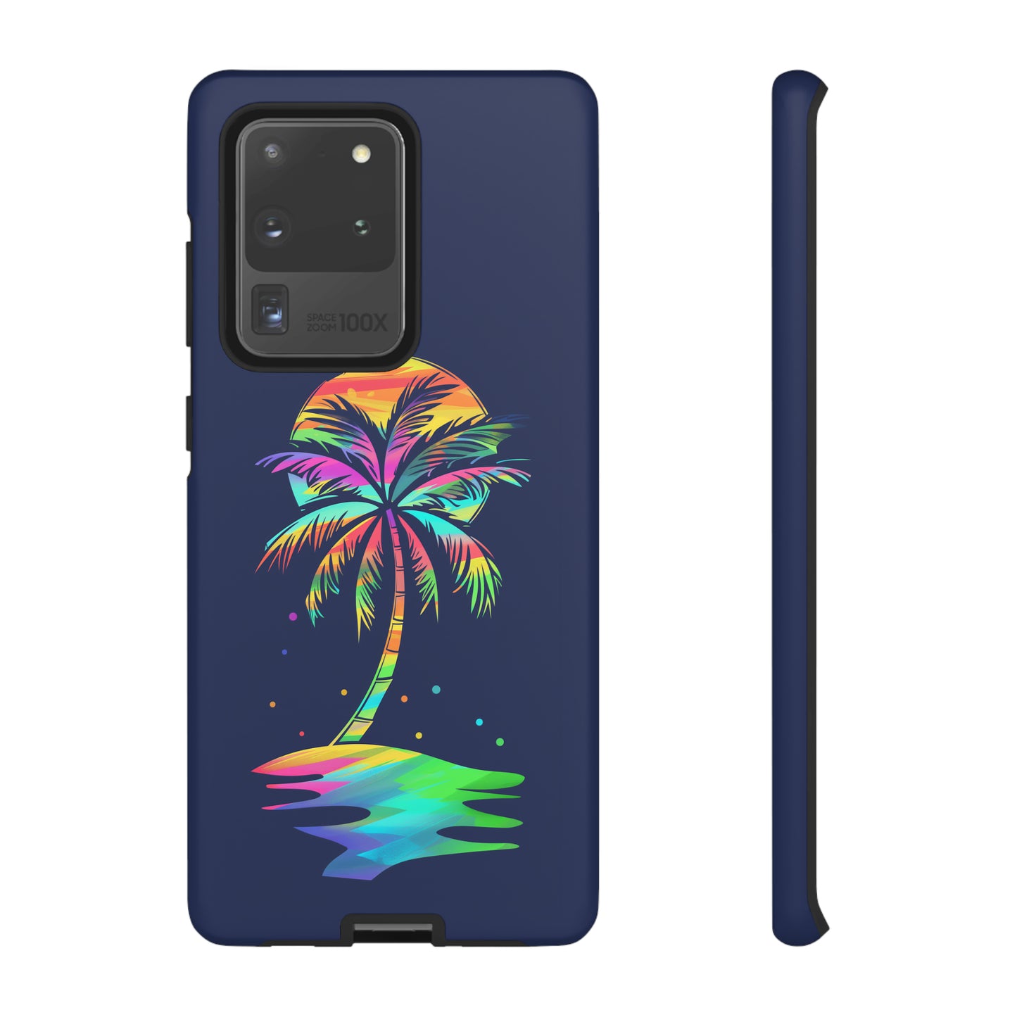 Night Palm Tree Hawaiian Phone Case, Tropical, Hibiscus, Wireless Compatible, Protective Cell Phone Case for iPhone, Samsung, Pixel phones