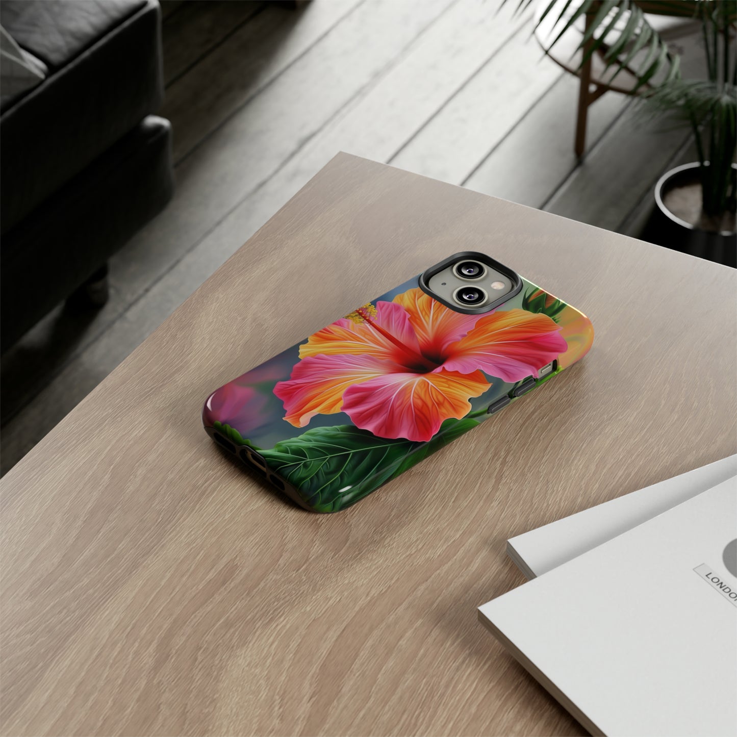 Hibiscus Flower Hawaiian Phone Case, Tropical, Wireless Compatible, Protective Cell Phone Case for iPhone, Samsung, Pixel phones