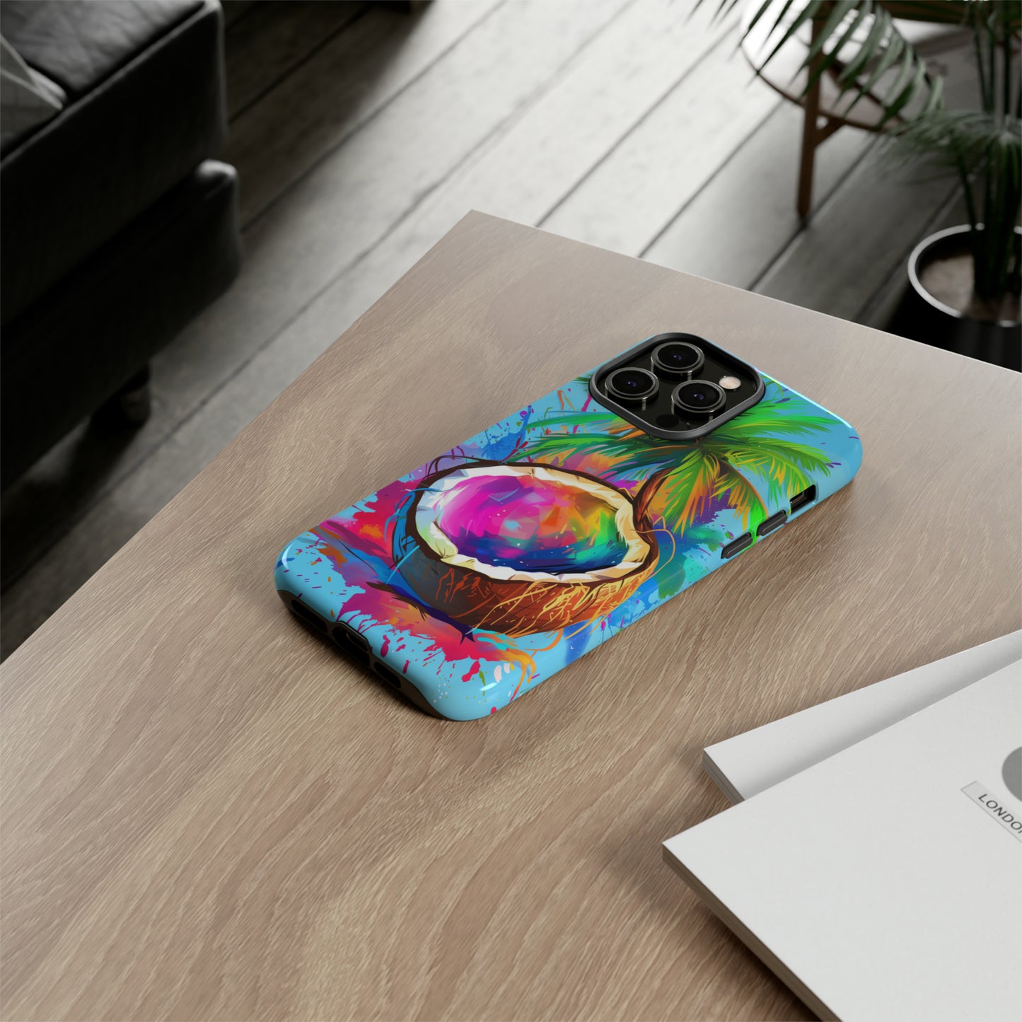 Coconut Colorful Hawaiian Tropical Phone Case, 808, Island Tropics, Wireless Compatible, Protective Cell Phone Case iPhone, Samsung, Pixel