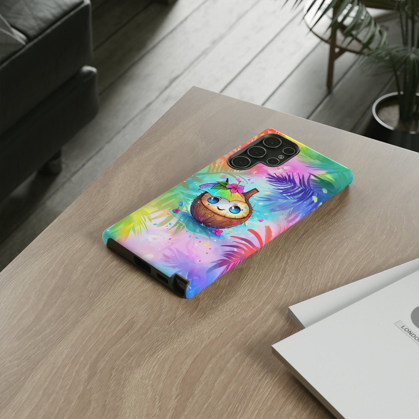 Cute Anime Coconut Hawaiian Tropical Phone Case, 808, Island Tropics, Wireless Compatible, Protective Cell Phone Case iPhone, Samsung, Pixel