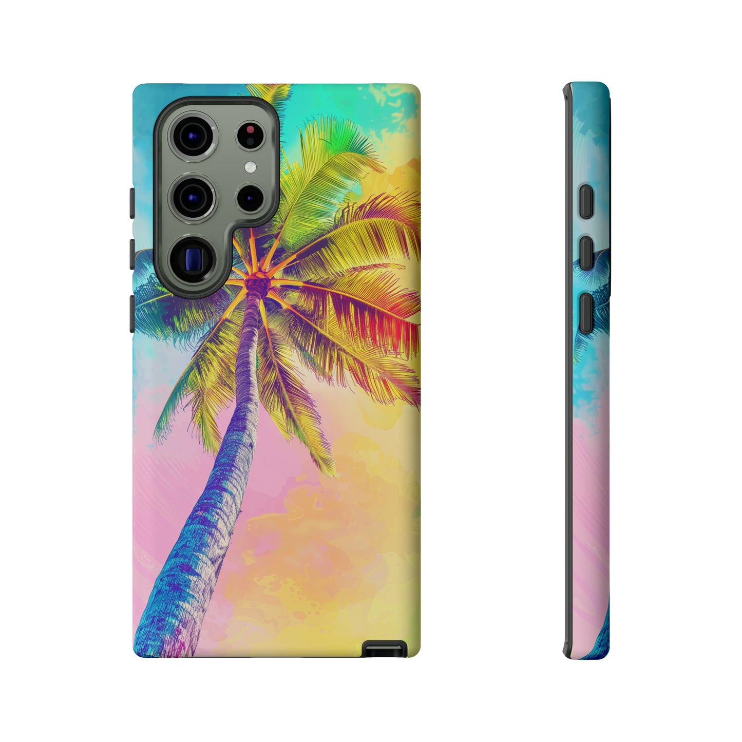 Palm Tree Colorful Hawaiian Tropical Phone Case, 808, Island Tropics, Wireless Compatible, Protective Cell Phone Case iPhone, Samsung, Pixel