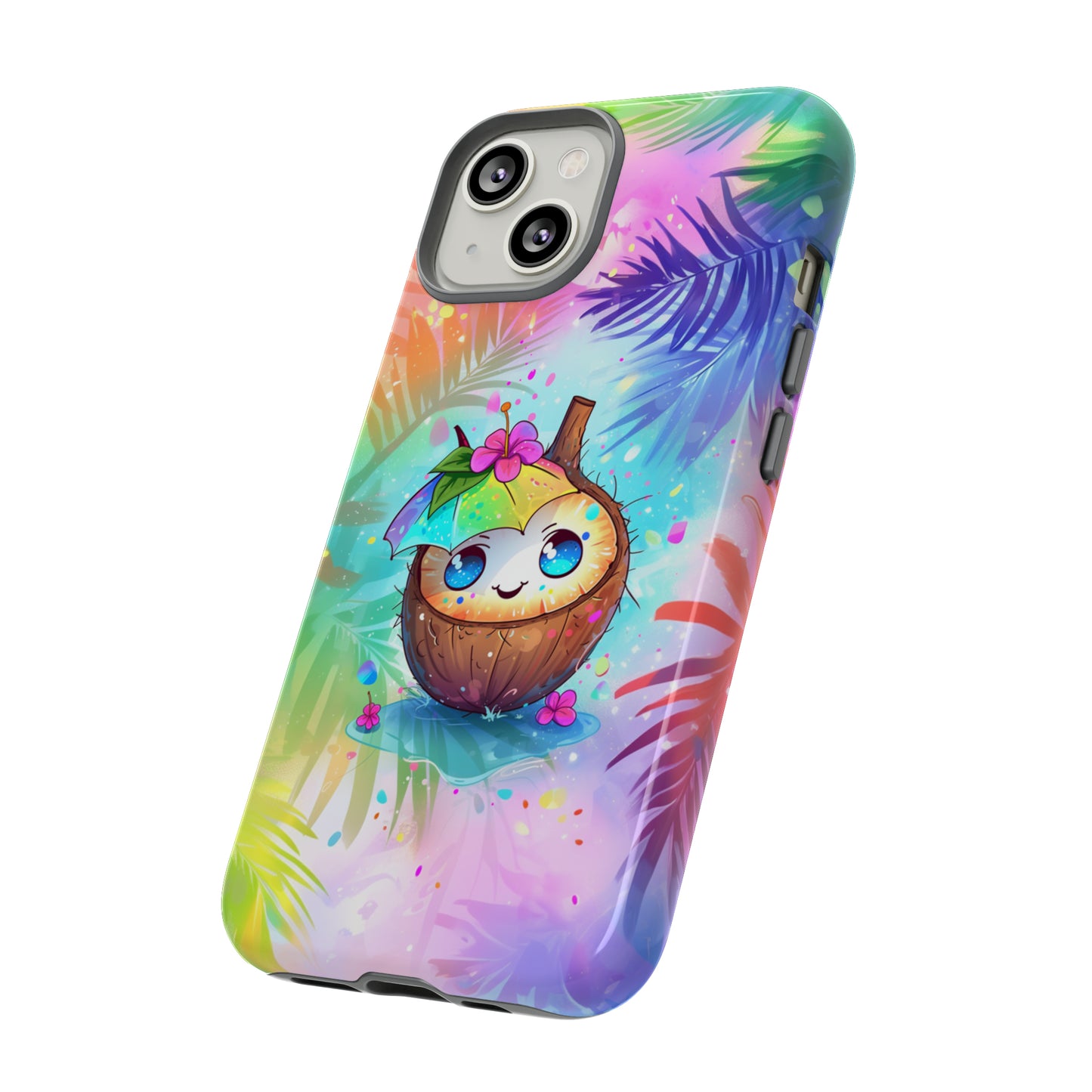 Cute Anime Coconut Hawaiian Tropical Phone Case, 808, Island Tropics, Wireless Compatible, Protective Cell Phone Case iPhone, Samsung, Pixel
