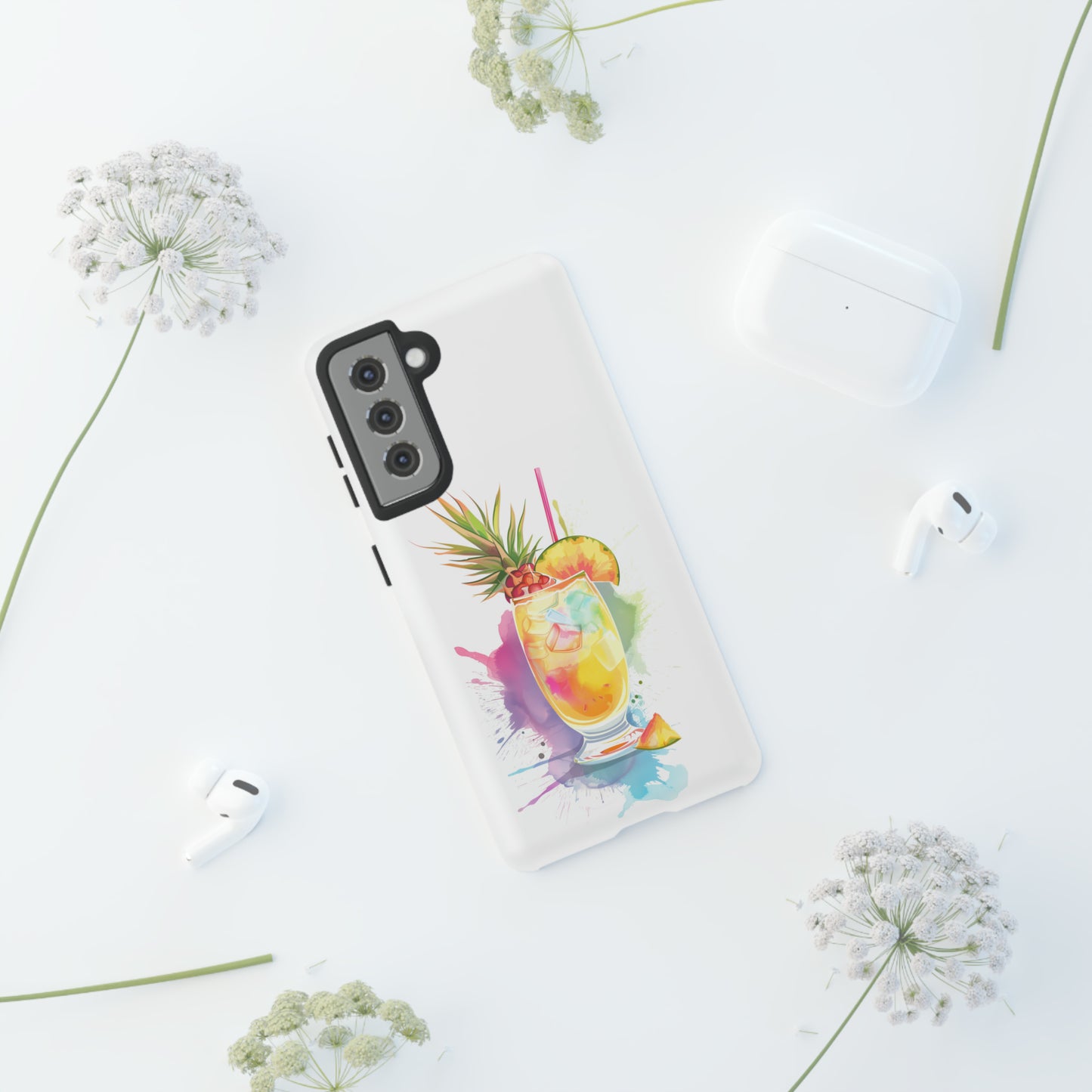Pina Colada Cocktail Hawaiian Tropical Phone Case, Island Tropics, Wireless Compatible, Protective Cell Phone Case iPhone, Samsung, Pixel