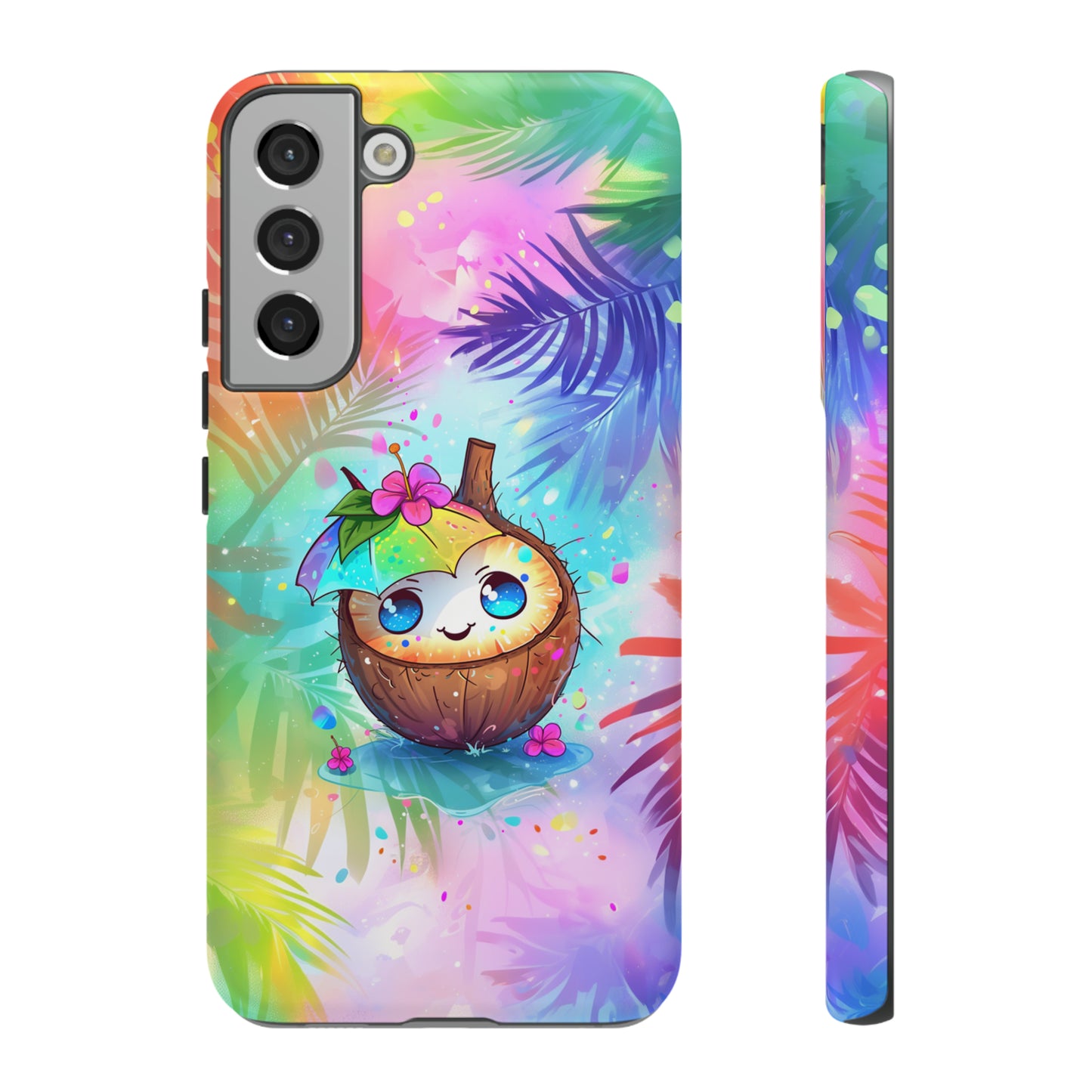Cute Anime Coconut Hawaiian Tropical Phone Case, 808, Island Tropics, Wireless Compatible, Protective Cell Phone Case iPhone, Samsung, Pixel