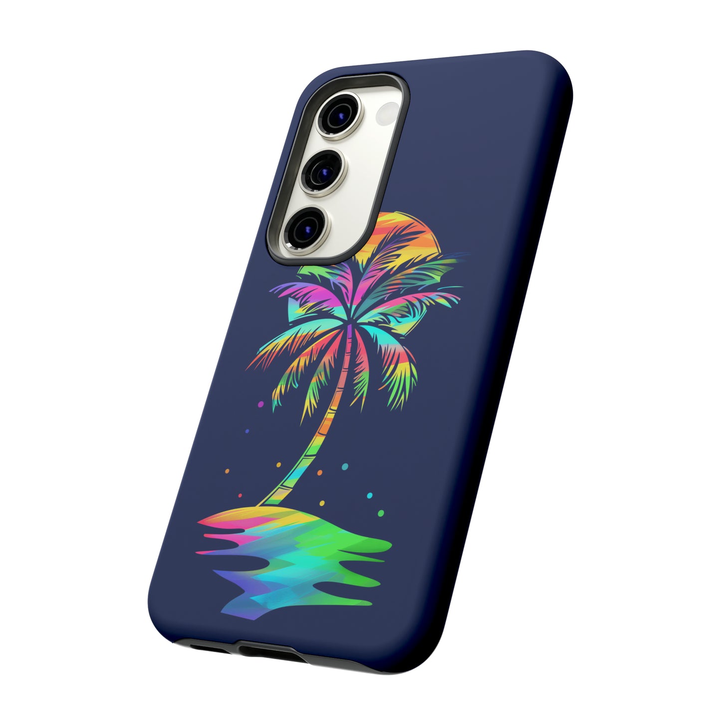 Night Palm Tree Hawaiian Phone Case, Tropical, Hibiscus, Wireless Compatible, Protective Cell Phone Case for iPhone, Samsung, Pixel phones