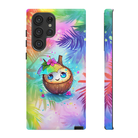 Cute Anime Coconut Hawaiian Tropical Phone Case, 808, Island Tropics, Wireless Compatible, Protective Cell Phone Case iPhone, Samsung, Pixel
