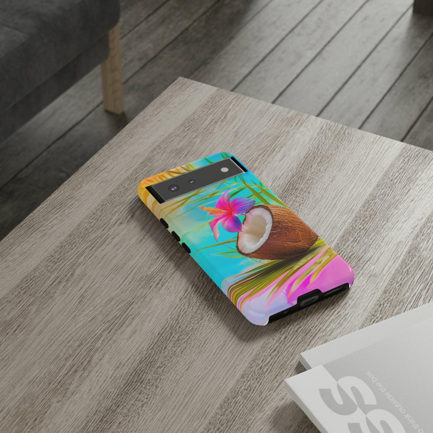 Coconut Colorful Hawaiian Tropical Phone Case, 808, Island Tropics, Wireless Compatible, Protective Cell Phone Case iPhone, Samsung, Pixel