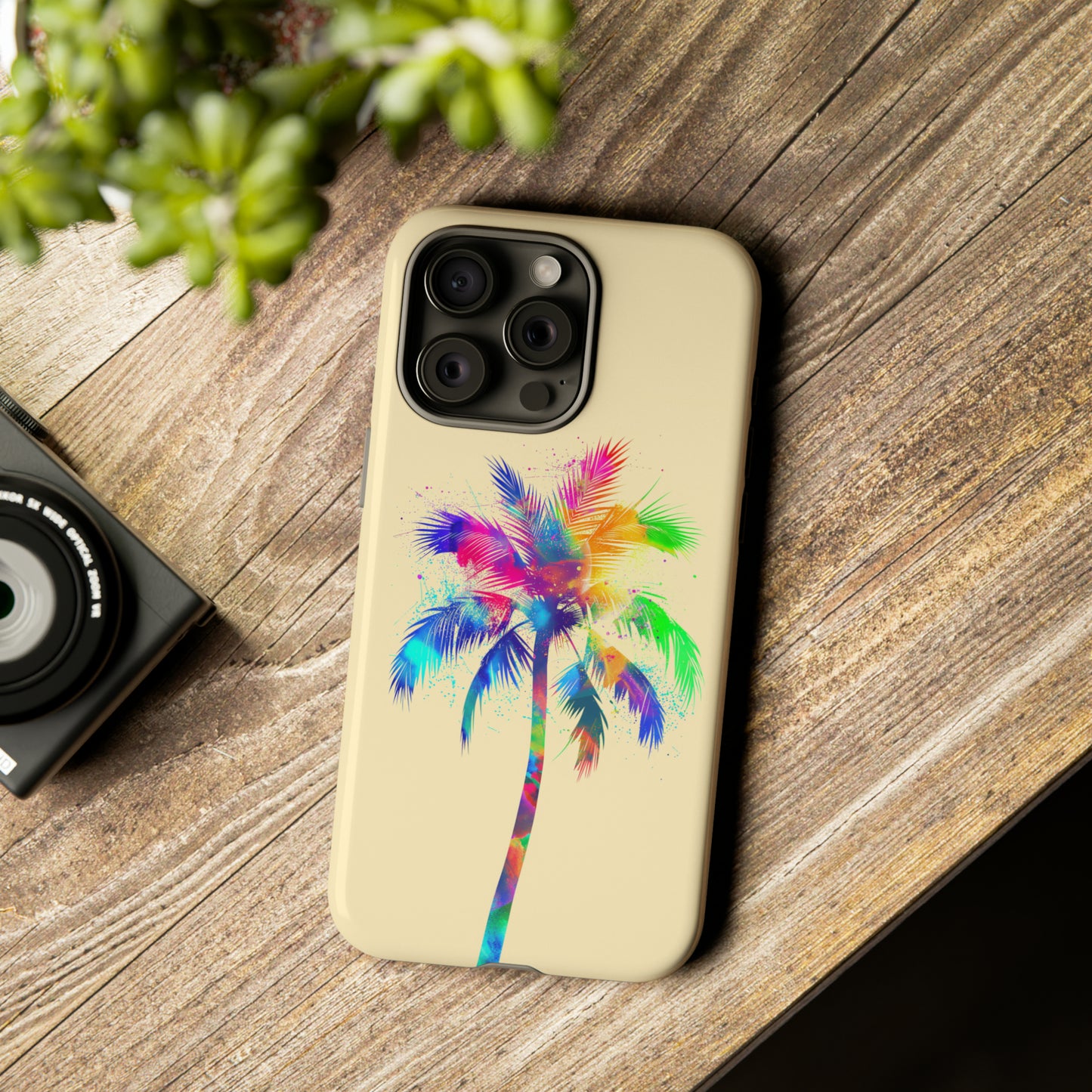 Colorful Palm Tree Hawaiian Tropical Phone Case, Island Tropics, Wireless Compatible, Protective Cell Phone Case for iPhone, Samsung, Pixel