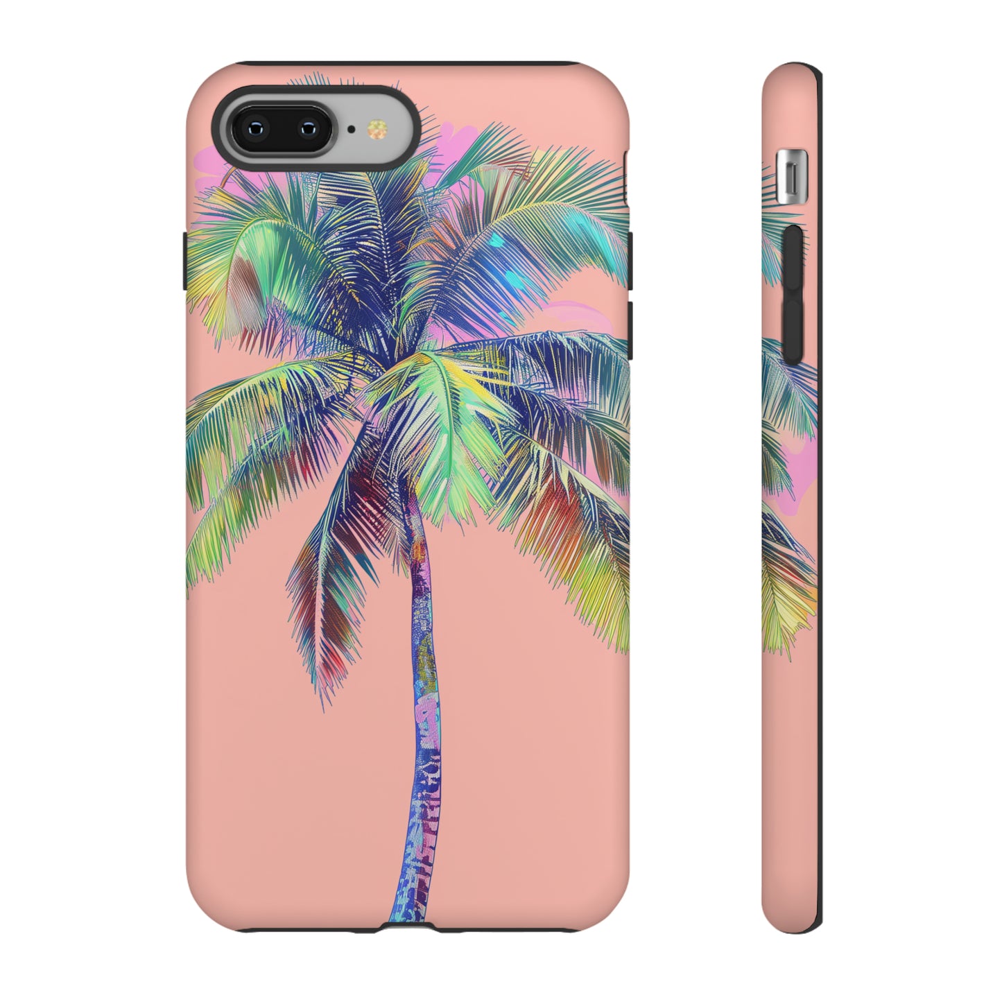 Pink Palm Tree Hawaiian Phone Case, Tropical, Hibiscus, Wireless Compatible, Protective Cell Phone Case for iPhone, Samsung, Pixel phones