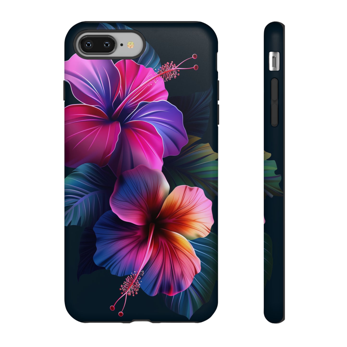 Hibiscus Neon Dark Hawaiian Tropical Phone Case, 808, Island Tropics, Wireless Compatible, Protective Cell Phone Case iPhone, Samsung, Pixel