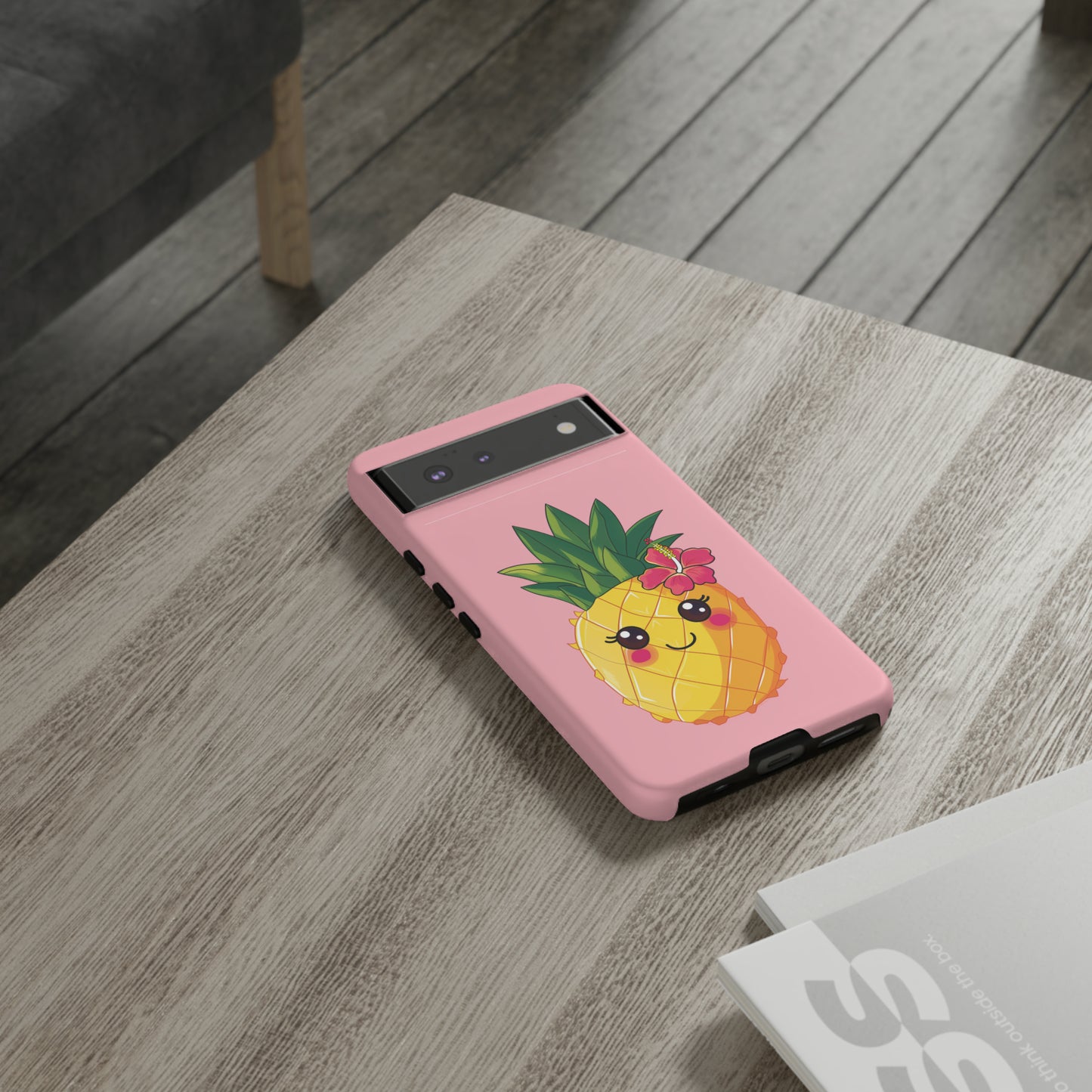Cute Pineapple Hawaiian Phone Case, Tropical, Hibiscus, Wireless Compatible, Protective Cell Phone Case for iPhone, Samsung, Pixel phones