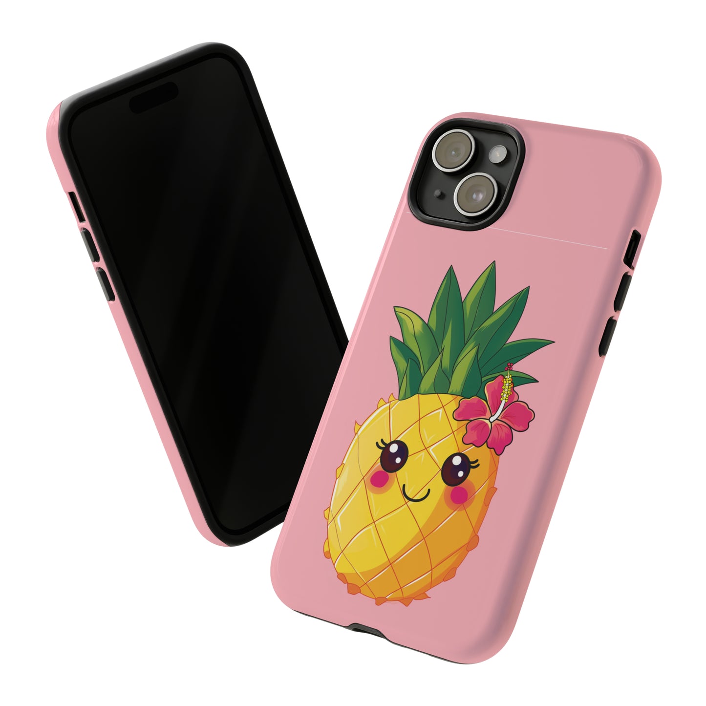 Cute Pineapple Hawaiian Phone Case, Tropical, Hibiscus, Wireless Compatible, Protective Cell Phone Case for iPhone, Samsung, Pixel phones