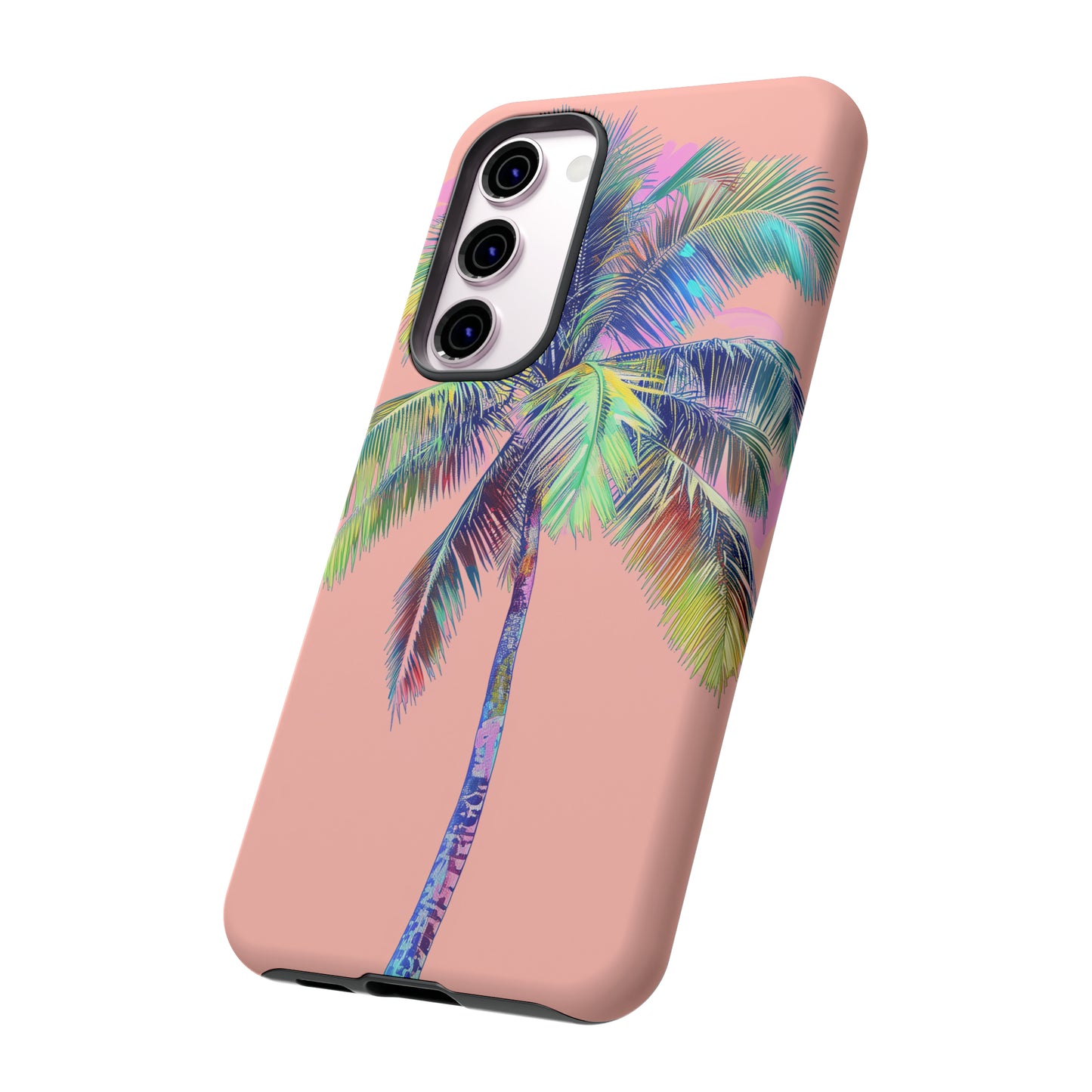Pink Palm Tree Hawaiian Phone Case, Tropical, Hibiscus, Wireless Compatible, Protective Cell Phone Case for iPhone, Samsung, Pixel phones