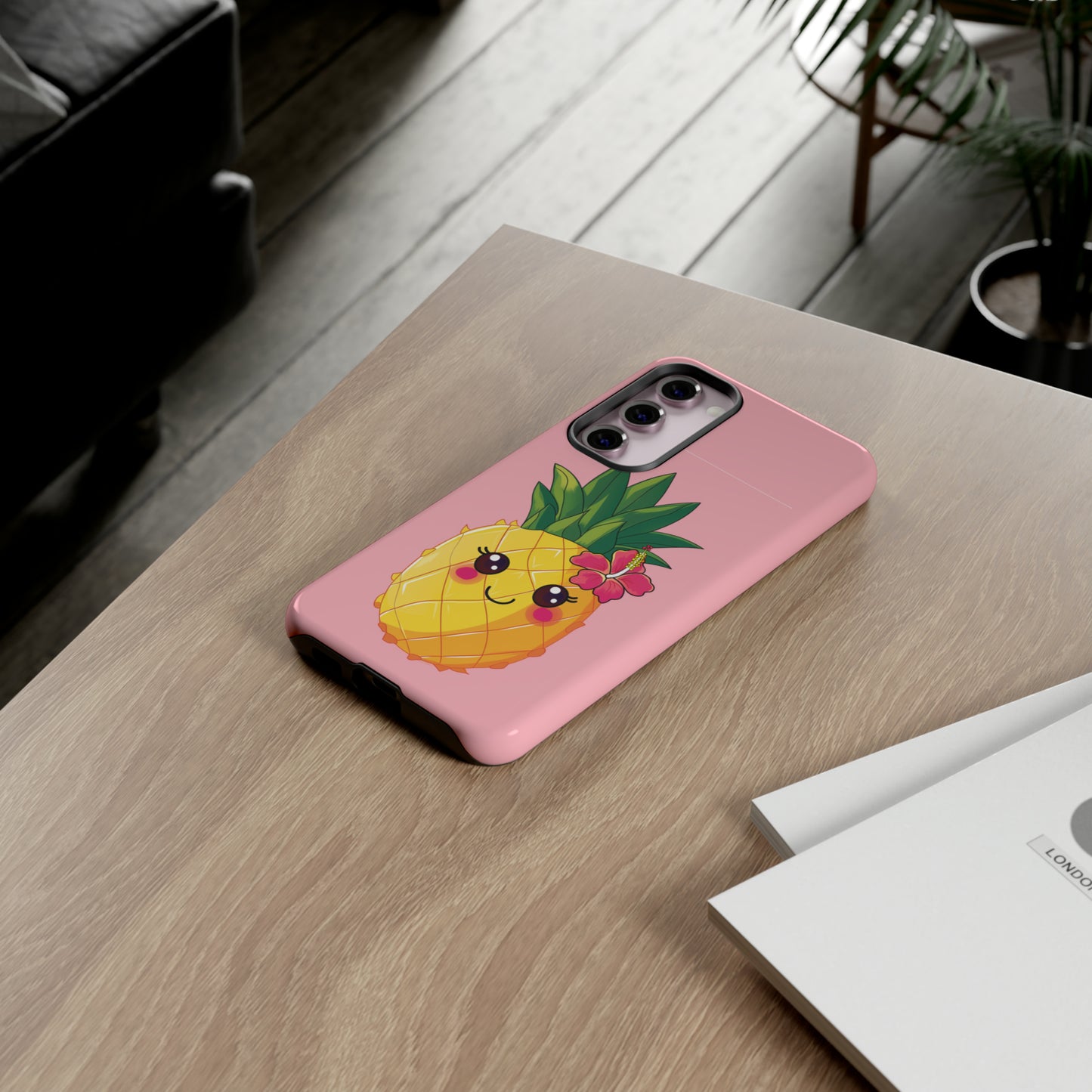 Cute Pineapple Hawaiian Phone Case, Tropical, Hibiscus, Wireless Compatible, Protective Cell Phone Case for iPhone, Samsung, Pixel phones