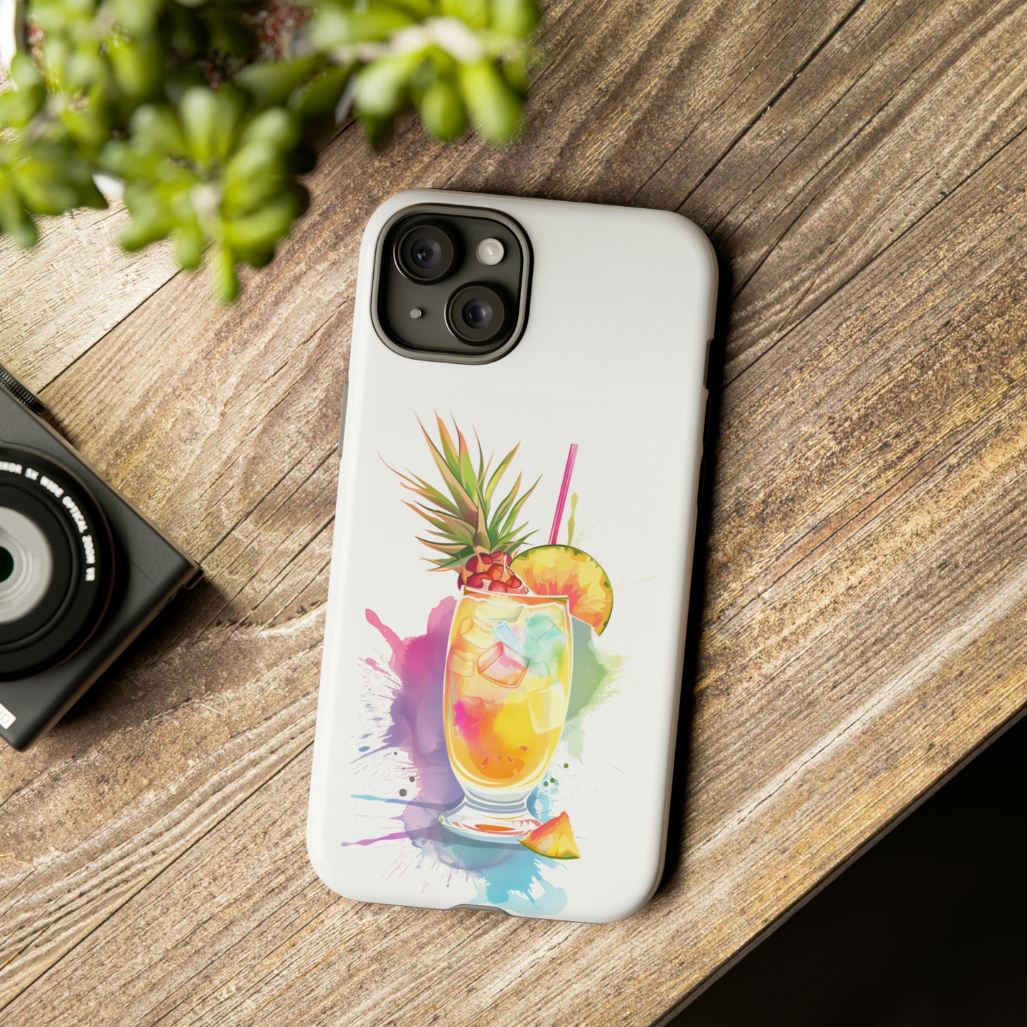 Pina Colada Cocktail Hawaiian Tropical Phone Case, Island Tropics, Wireless Compatible, Protective Cell Phone Case iPhone, Samsung, Pixel