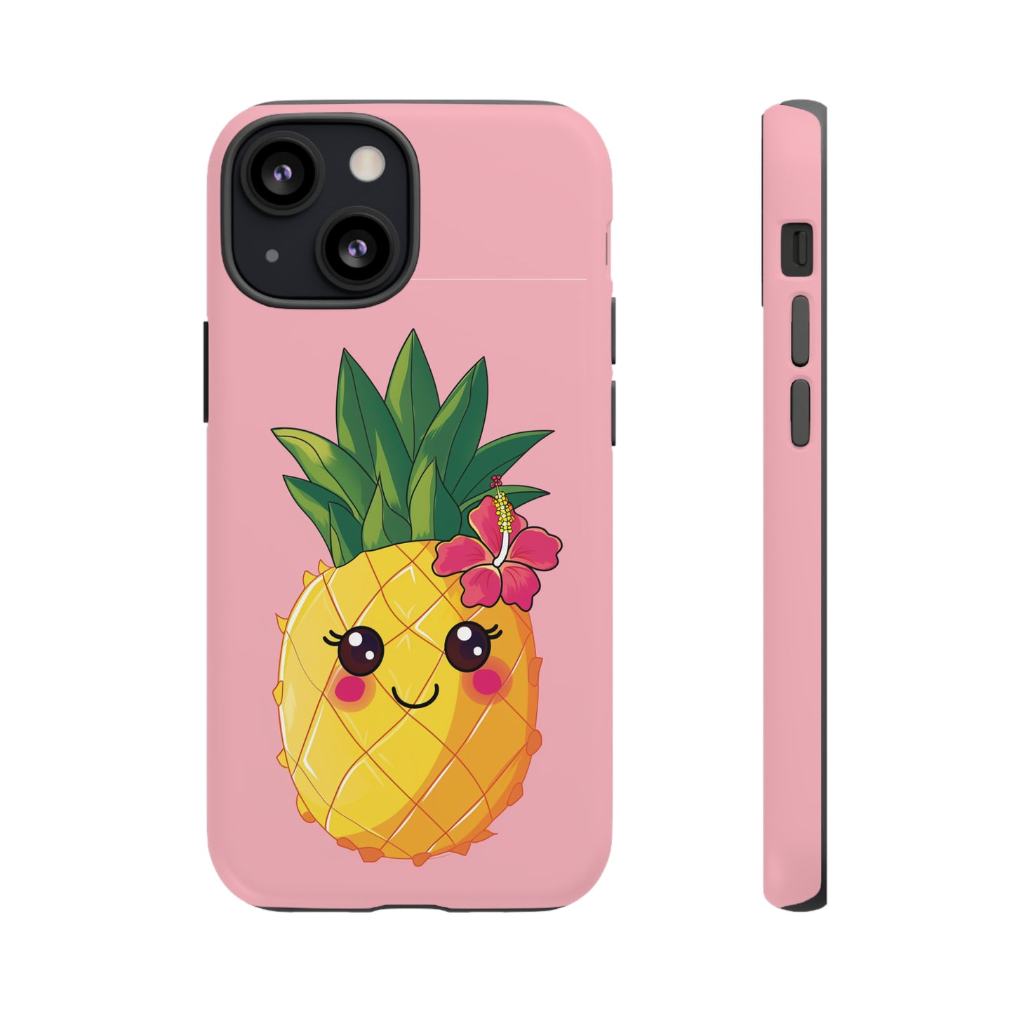 Cute Pineapple Hawaiian Phone Case, Tropical, Hibiscus, Wireless Compatible, Protective Cell Phone Case for iPhone, Samsung, Pixel phones