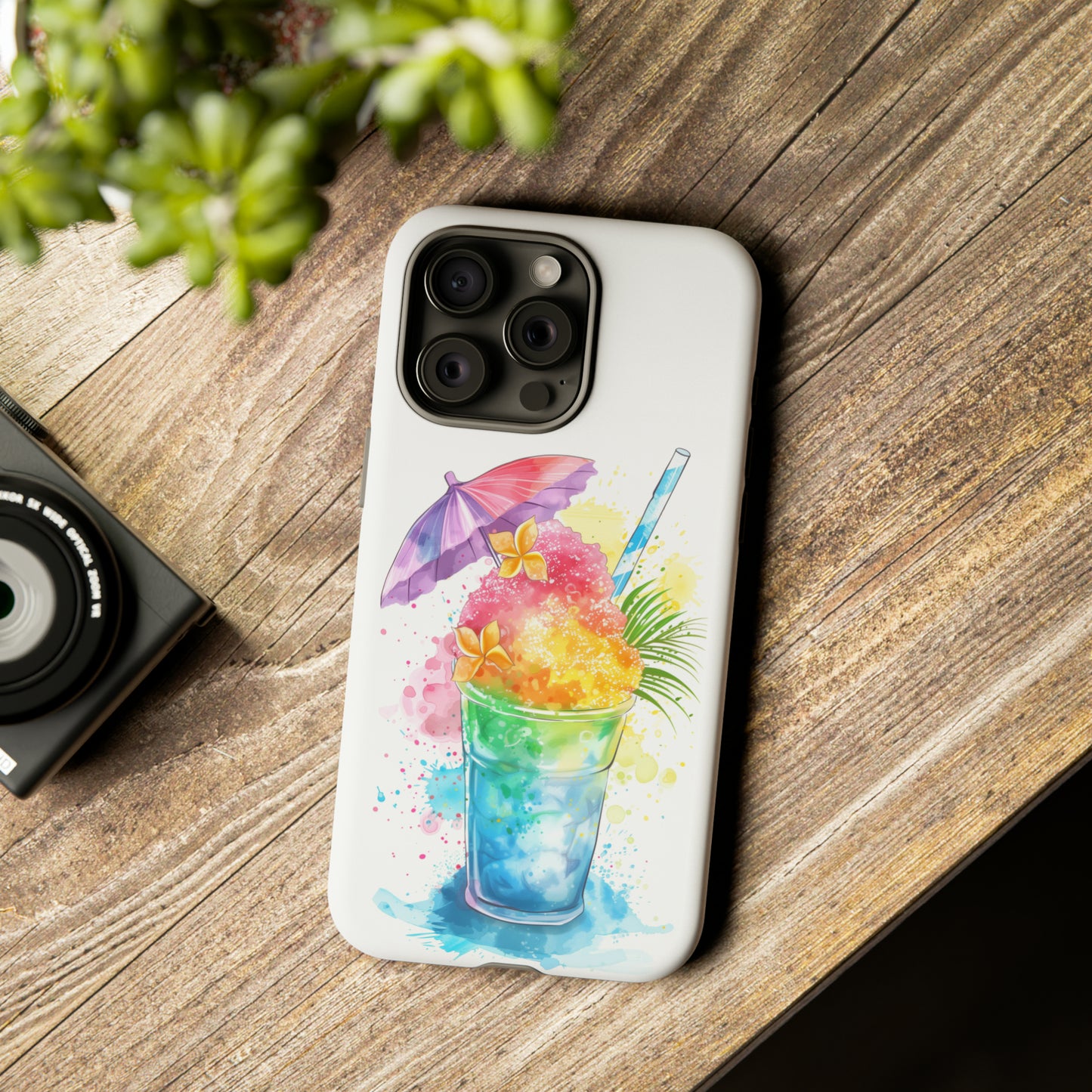 Shave Ice Plumeria Hawaiian Tropical Phone Case, 808, Island Tropics, Wireless Compatible, Protective Cell Phone Case iPhone, Samsung, Pixel
