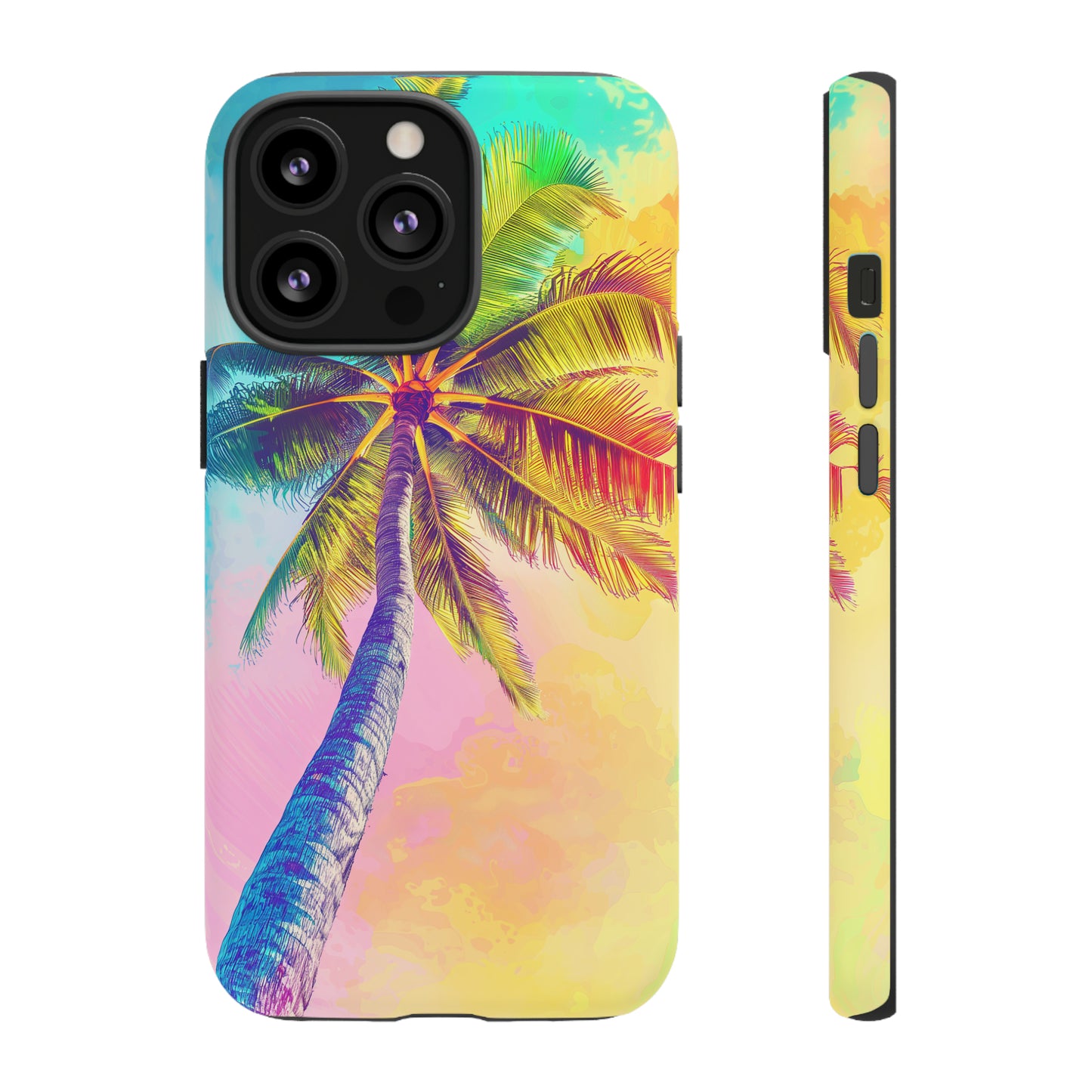 Palm Tree Colorful Hawaiian Tropical Phone Case, 808, Island Tropics, Wireless Compatible, Protective Cell Phone Case iPhone, Samsung, Pixel