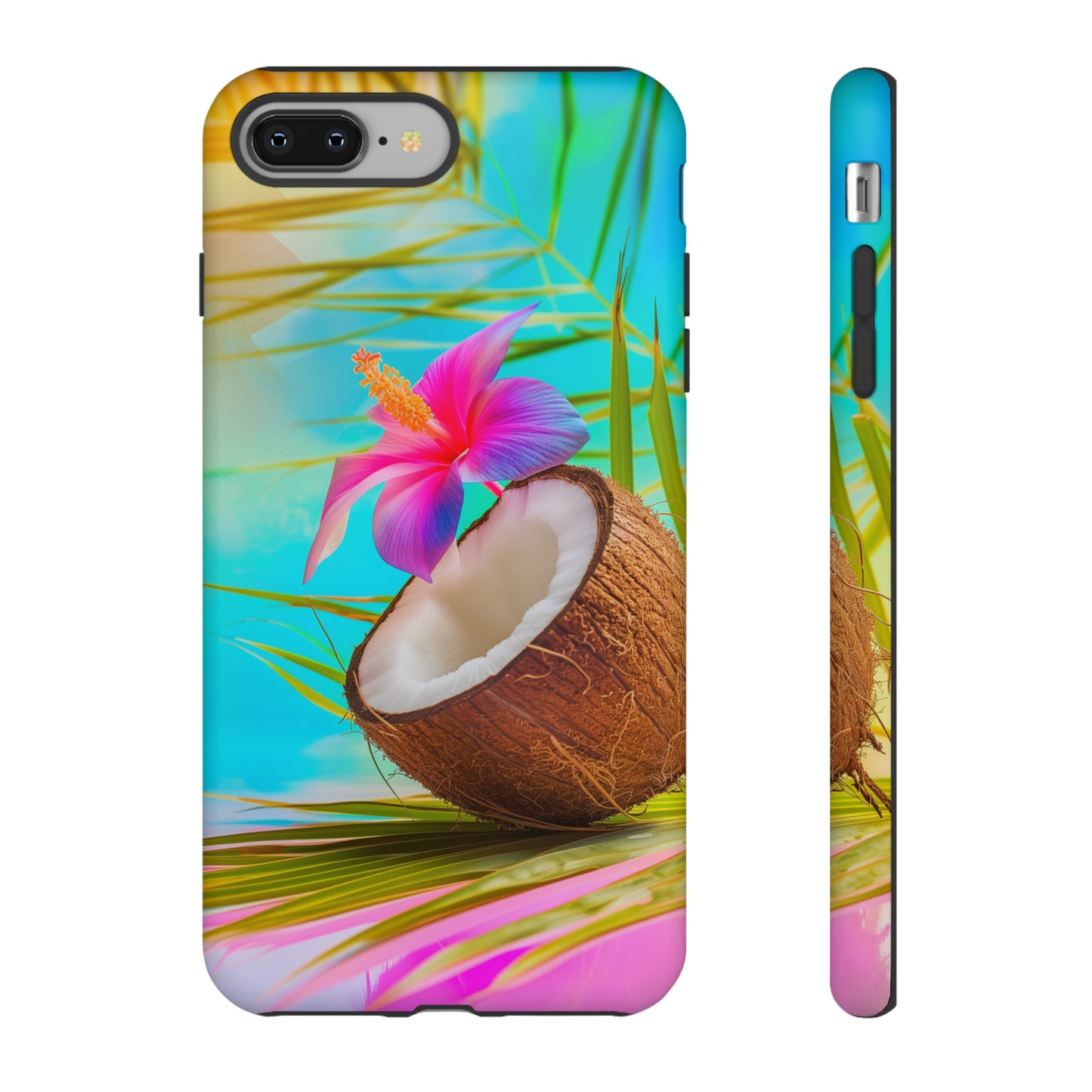Coconut Colorful Hawaiian Tropical Phone Case, 808, Island Tropics, Wireless Compatible, Protective Cell Phone Case iPhone, Samsung, Pixel