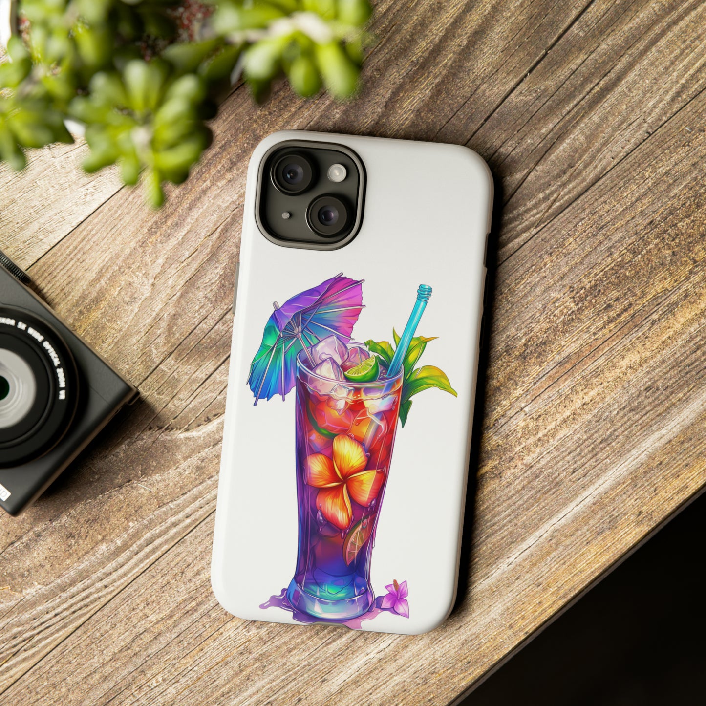 Mai Tai Cocktail Hawaiian Tropical Phone Case, 808, Island Tropics, Wireless Compatible, Protective Cell Phone Case iPhone, Samsung, Pixel