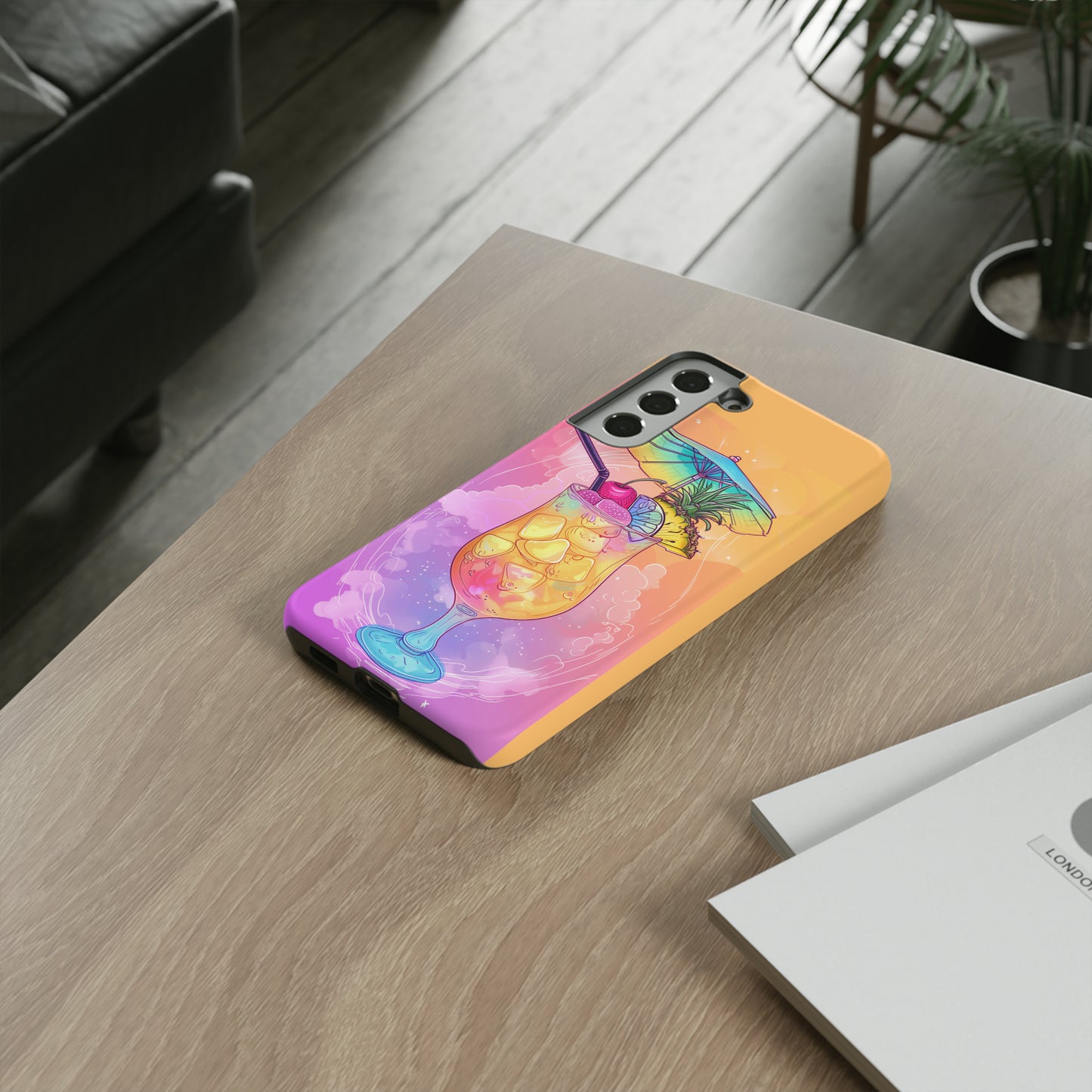 Pina Colada Cocktail Hawaiian Tropical Phone Case, Island Tropics, Wireless Compatible, Protective Cell Phone Case iPhone, Samsung, Pixel