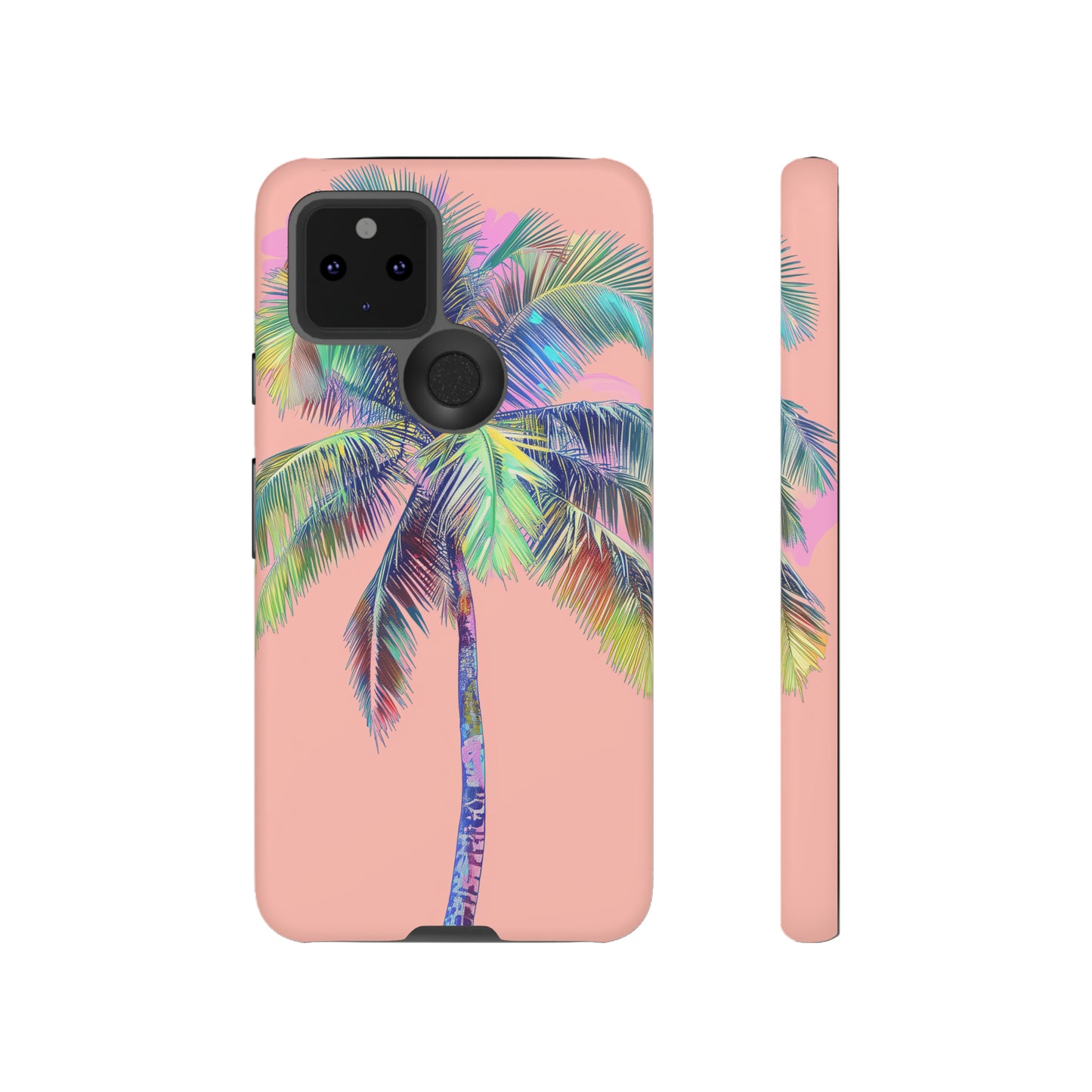 Pink Palm Tree Hawaiian Phone Case, Tropical, Hibiscus, Wireless Compatible, Protective Cell Phone Case for iPhone, Samsung, Pixel phones