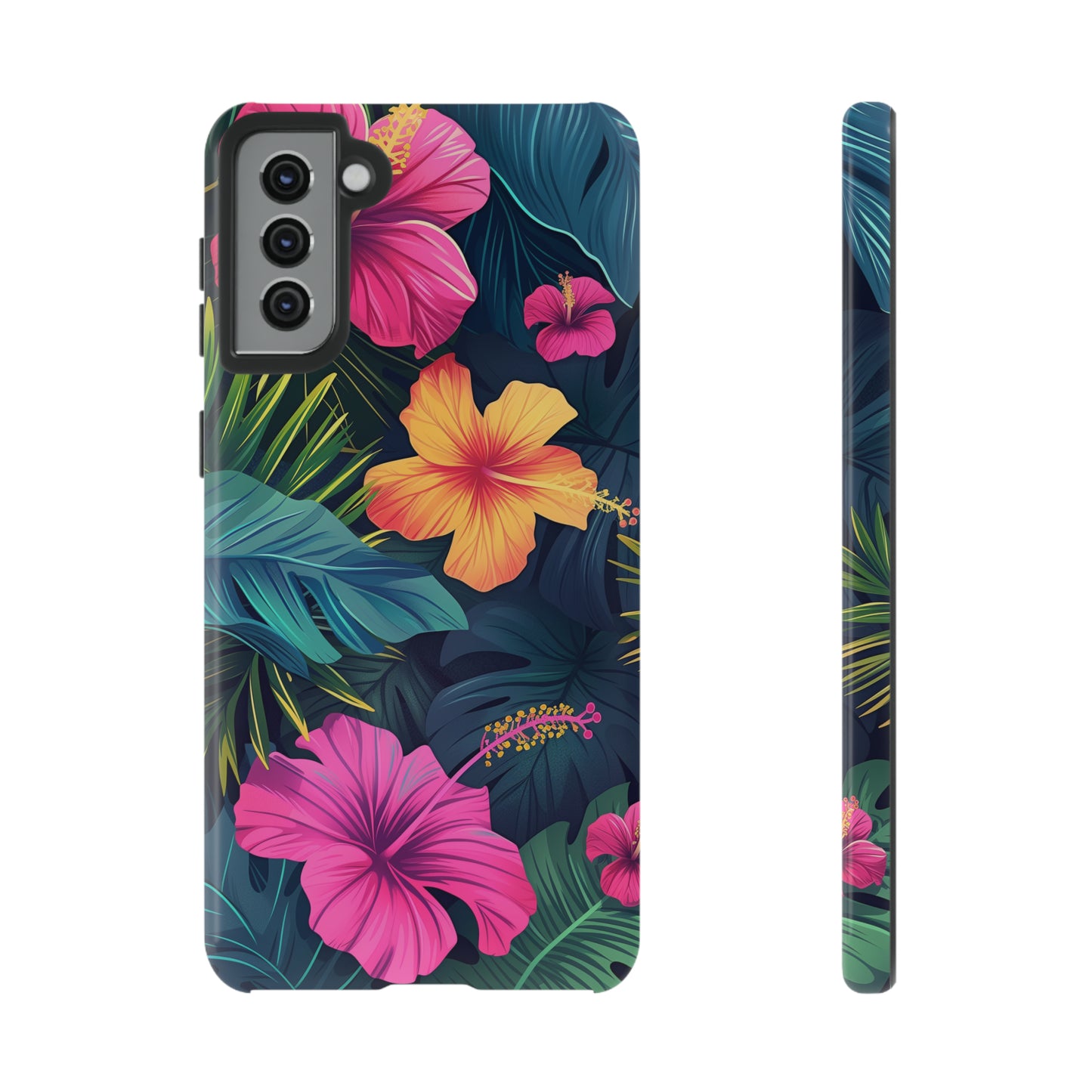 Hibiscus Dark Hawaiian Tropical Phone Case, 808, Island Tropics, Wireless Compatible, Protective Cell Phone Case iPhone, Samsung, Pixel