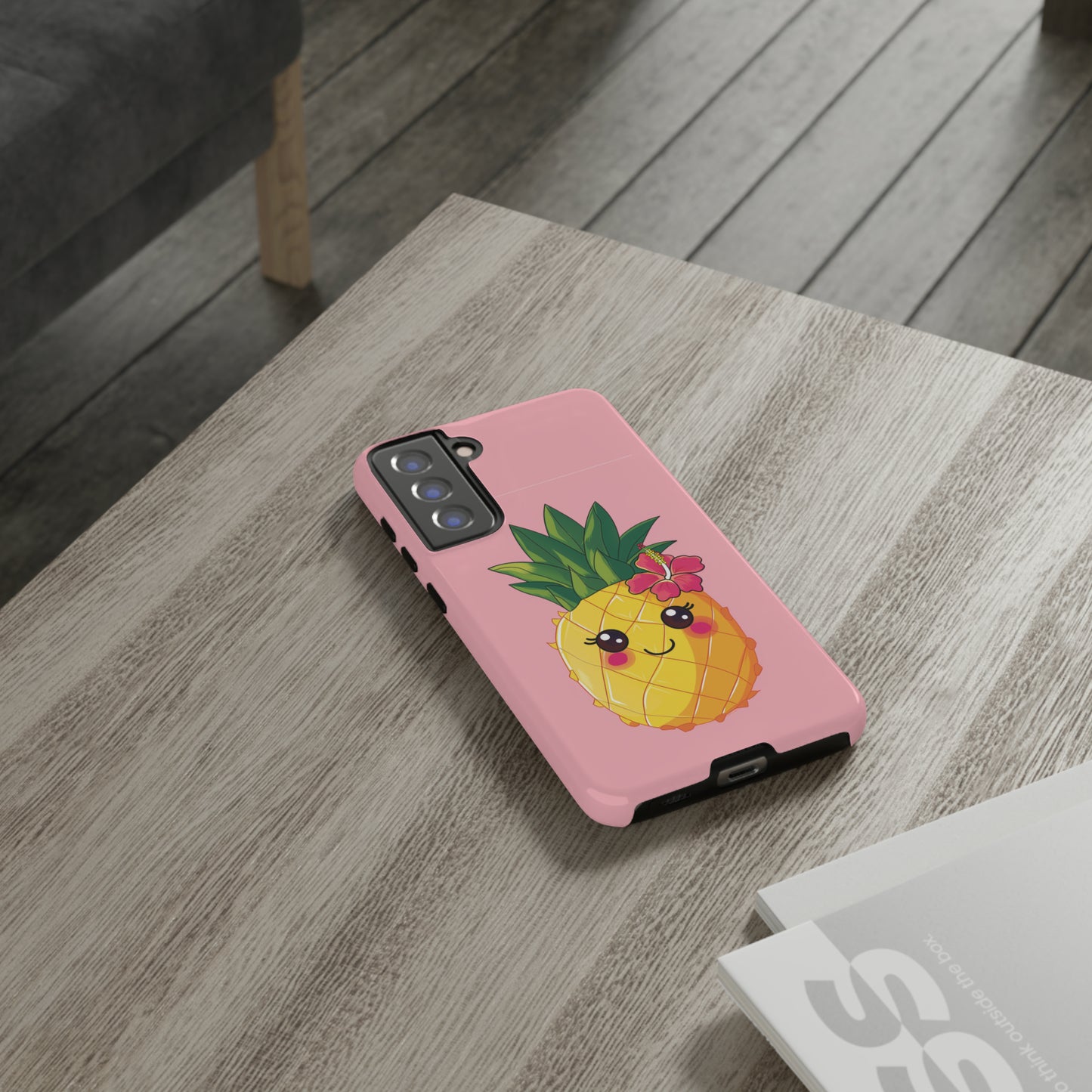 Cute Pineapple Hawaiian Phone Case, Tropical, Hibiscus, Wireless Compatible, Protective Cell Phone Case for iPhone, Samsung, Pixel phones