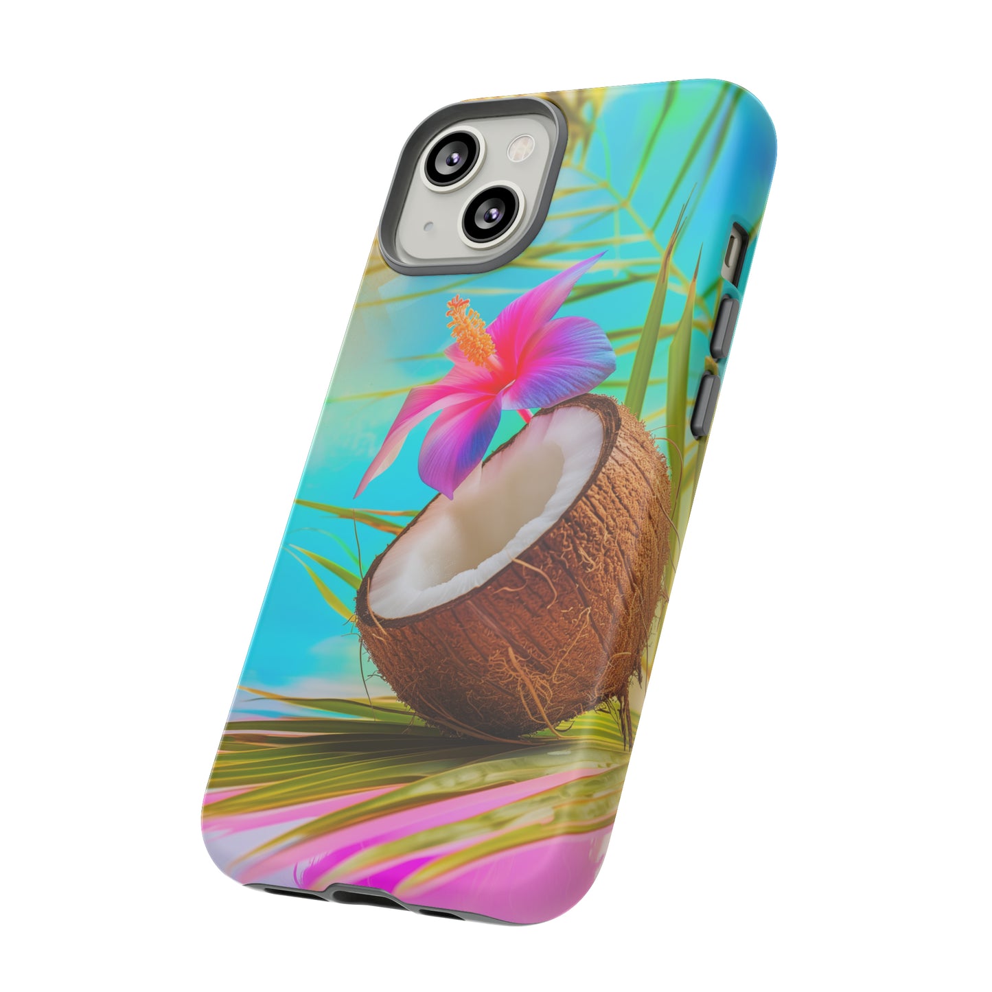 Coconut Colorful Hawaiian Tropical Phone Case, 808, Island Tropics, Wireless Compatible, Protective Cell Phone Case iPhone, Samsung, Pixel