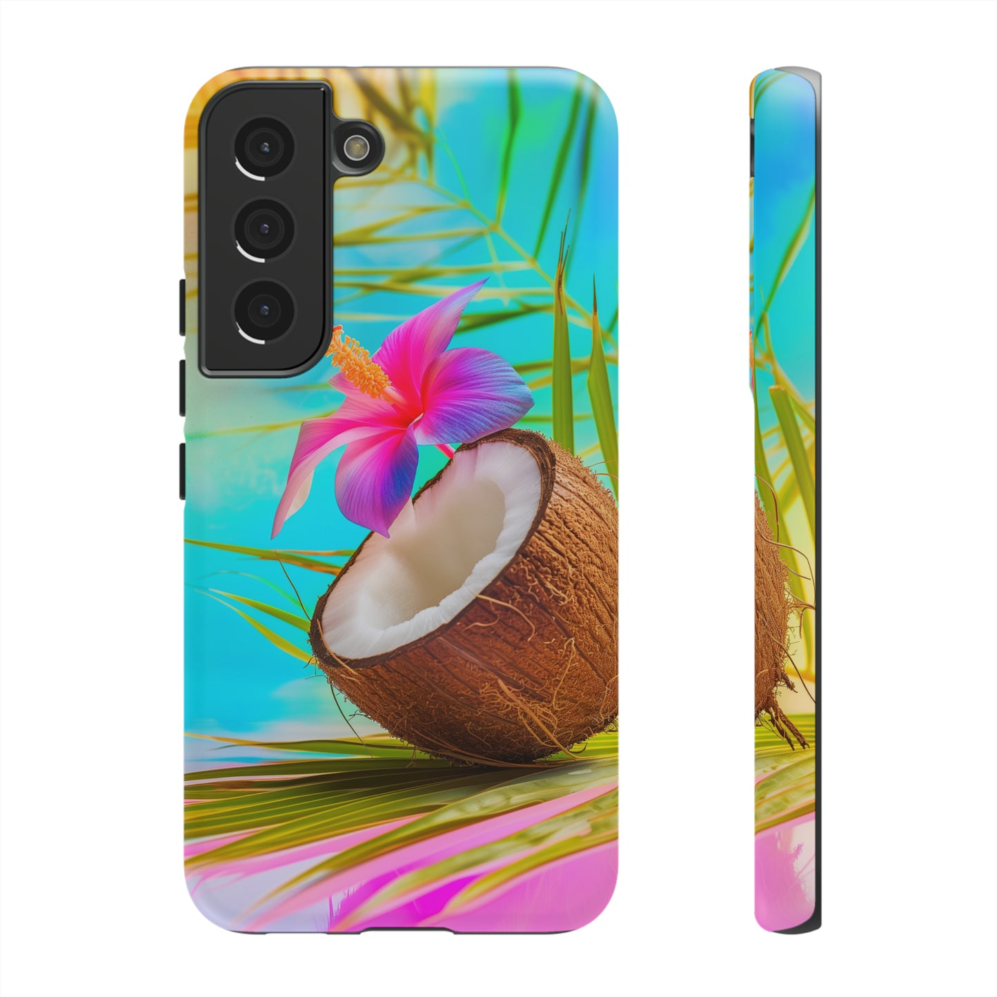 Coconut Colorful Hawaiian Tropical Phone Case, 808, Island Tropics, Wireless Compatible, Protective Cell Phone Case iPhone, Samsung, Pixel