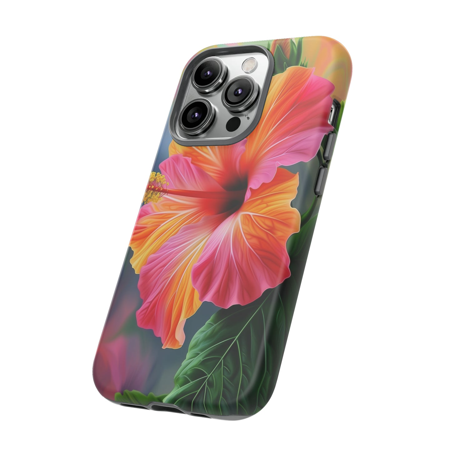Hibiscus Flower Hawaiian Phone Case, Tropical, Wireless Compatible, Protective Cell Phone Case for iPhone, Samsung, Pixel phones