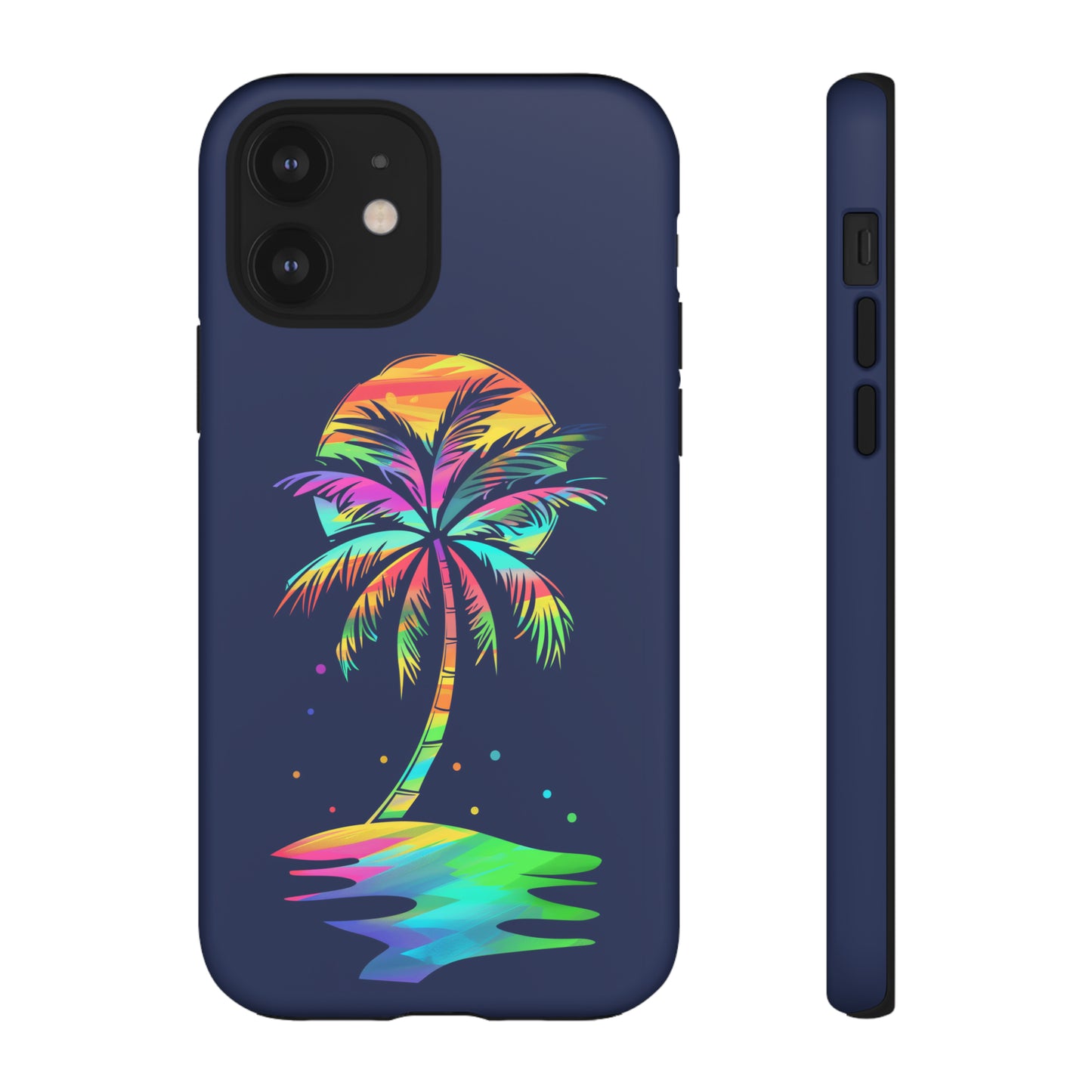 Night Palm Tree Hawaiian Phone Case, Tropical, Hibiscus, Wireless Compatible, Protective Cell Phone Case for iPhone, Samsung, Pixel phones