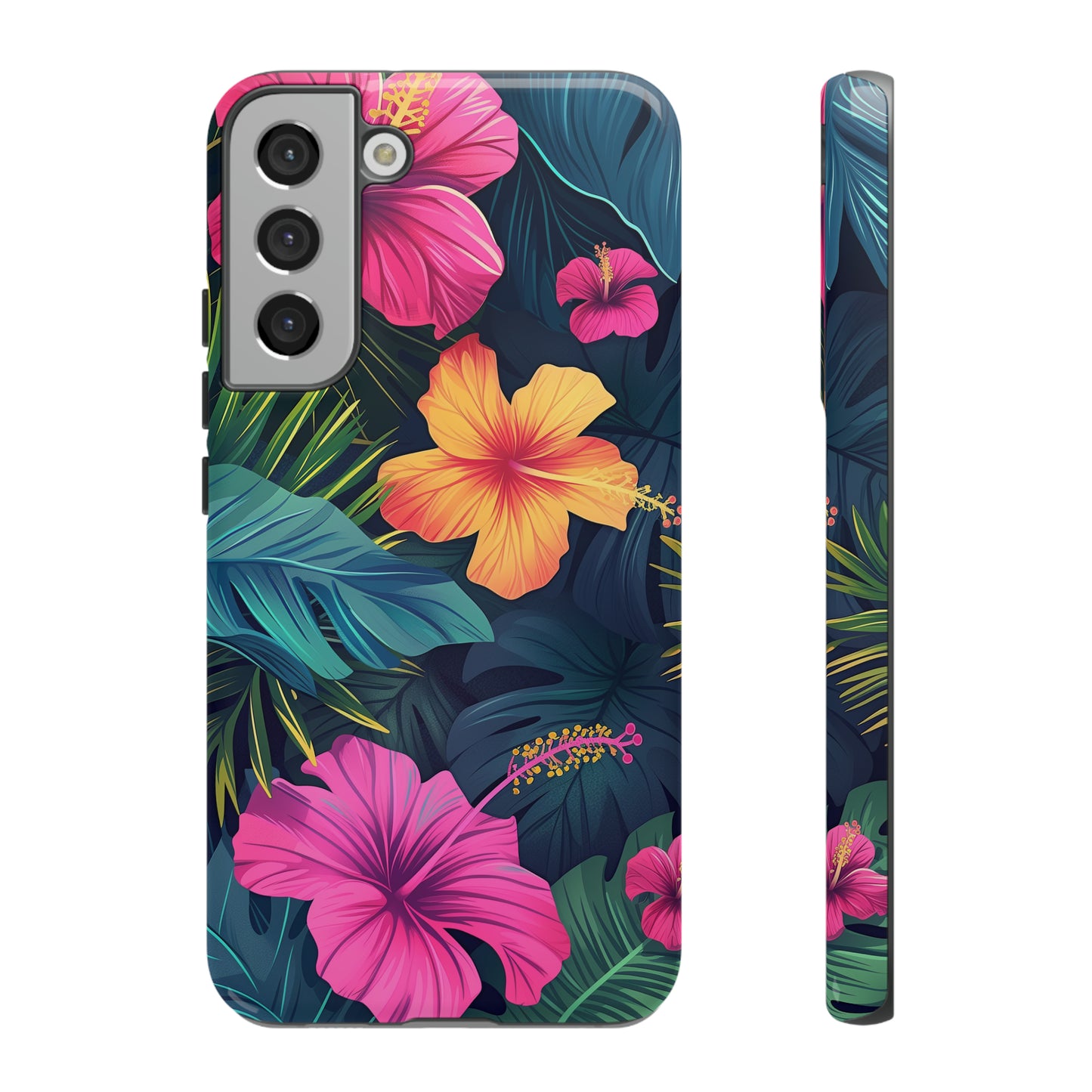 Hibiscus Dark Hawaiian Tropical Phone Case, 808, Island Tropics, Wireless Compatible, Protective Cell Phone Case iPhone, Samsung, Pixel