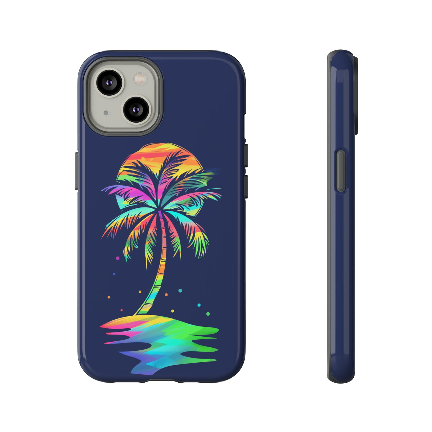 Night Palm Tree Hawaiian Phone Case, Tropical, Hibiscus, Wireless Compatible, Protective Cell Phone Case for iPhone, Samsung, Pixel phones