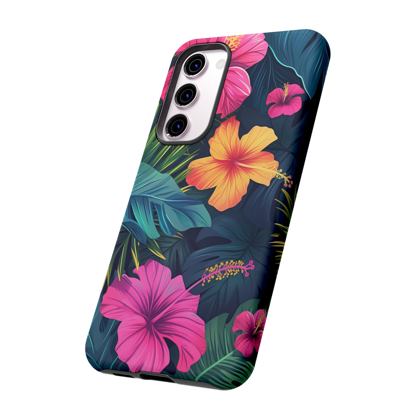 Hibiscus Dark Hawaiian Tropical Phone Case, 808, Island Tropics, Wireless Compatible, Protective Cell Phone Case iPhone, Samsung, Pixel