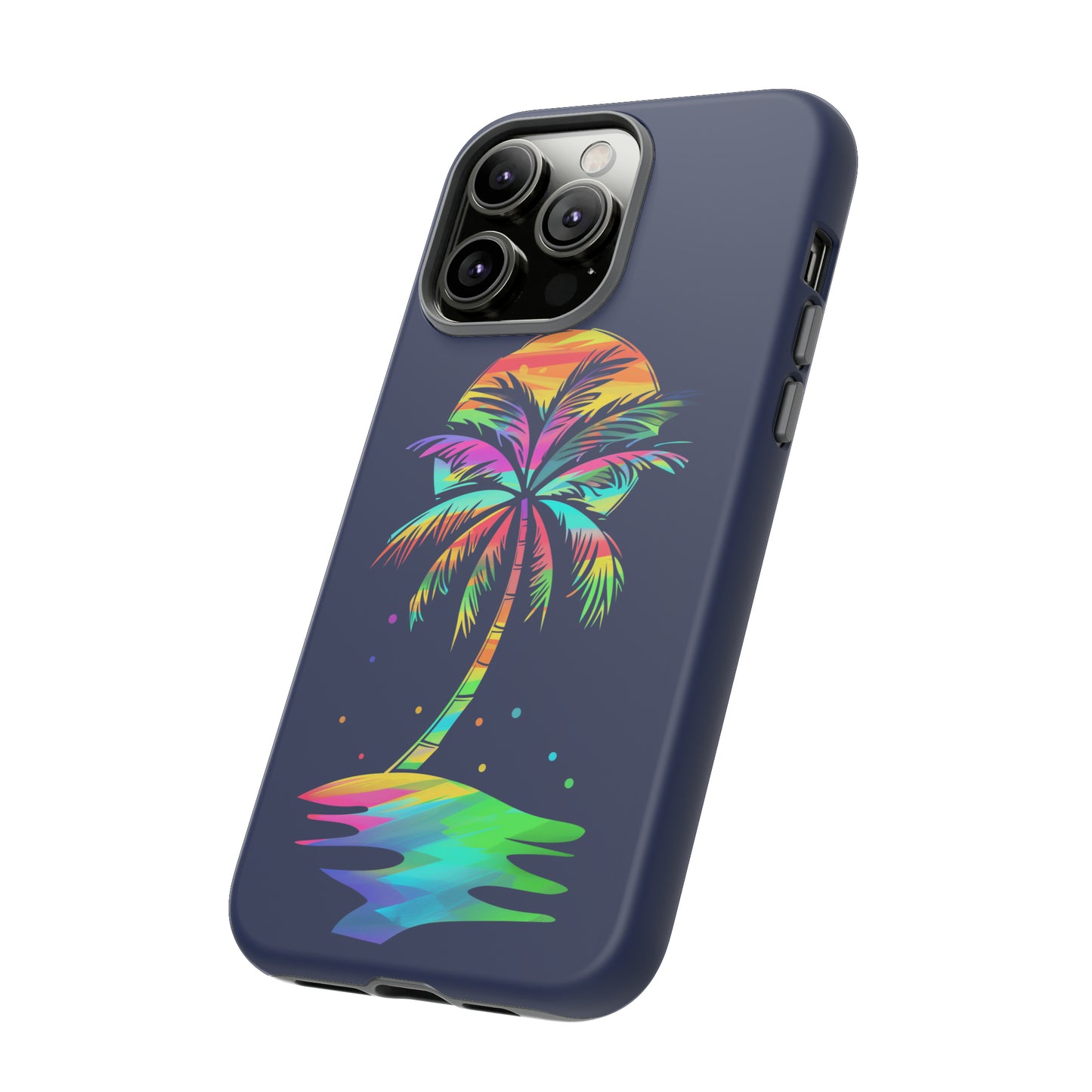Night Palm Tree Hawaiian Phone Case, Tropical, Hibiscus, Wireless Compatible, Protective Cell Phone Case for iPhone, Samsung, Pixel phones