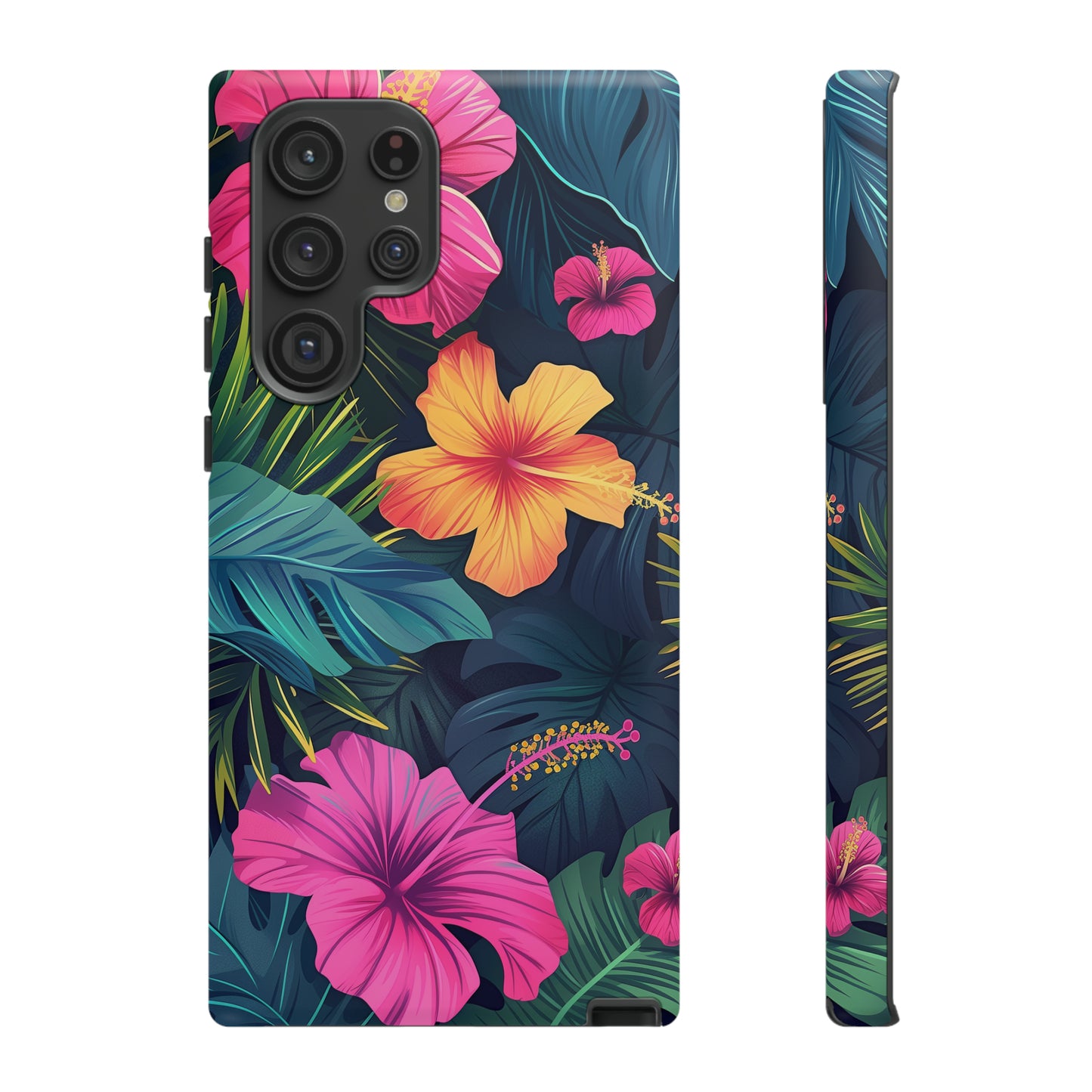 Hibiscus Dark Hawaiian Tropical Phone Case, 808, Island Tropics, Wireless Compatible, Protective Cell Phone Case iPhone, Samsung, Pixel