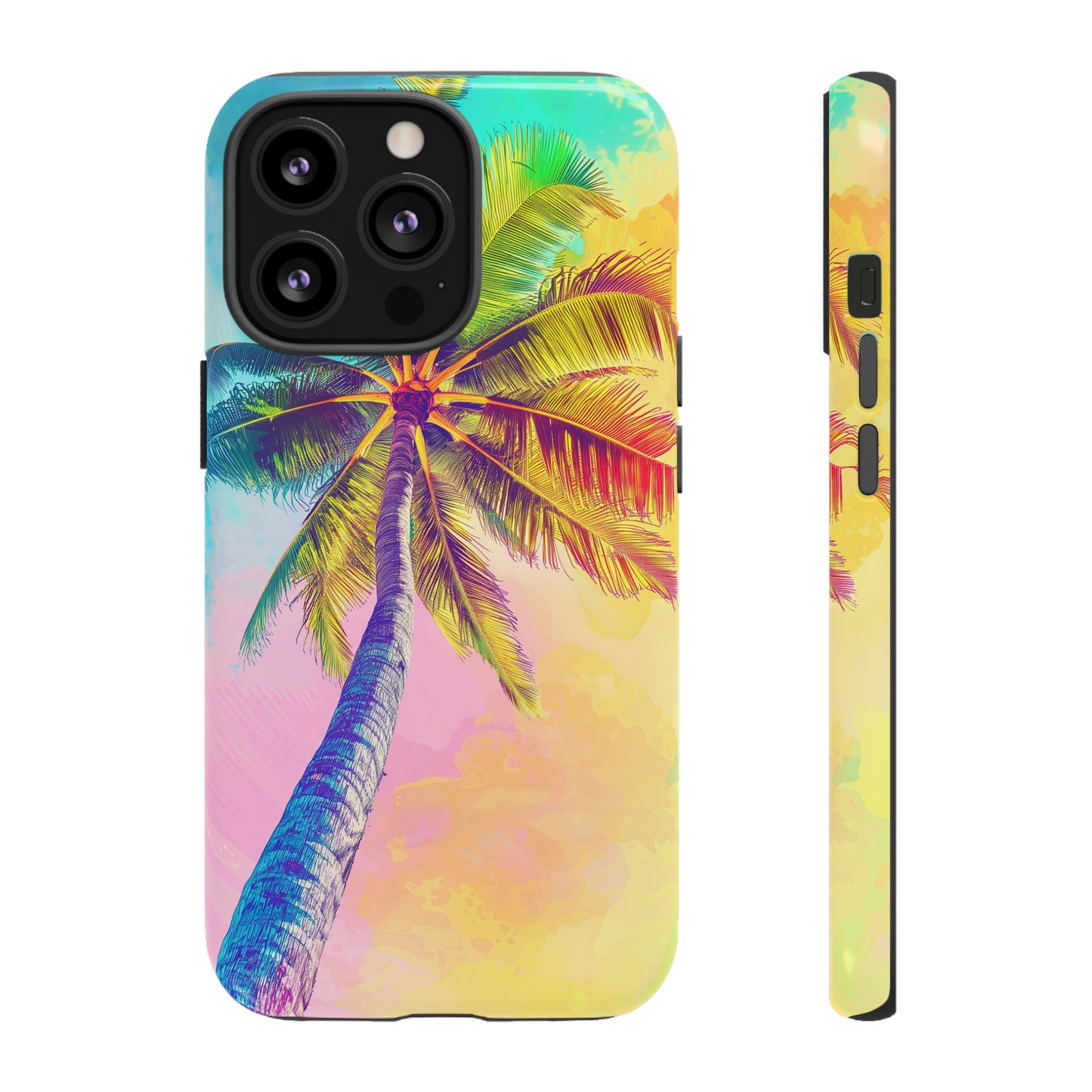 Palm Tree Colorful Hawaiian Tropical Phone Case, 808, Island Tropics, Wireless Compatible, Protective Cell Phone Case iPhone, Samsung, Pixel