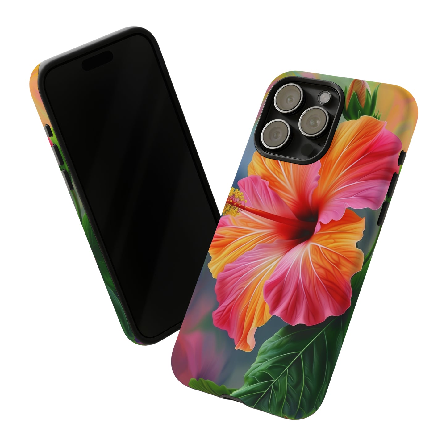 Hibiscus Flower Hawaiian Phone Case, Tropical, Wireless Compatible, Protective Cell Phone Case for iPhone, Samsung, Pixel phones