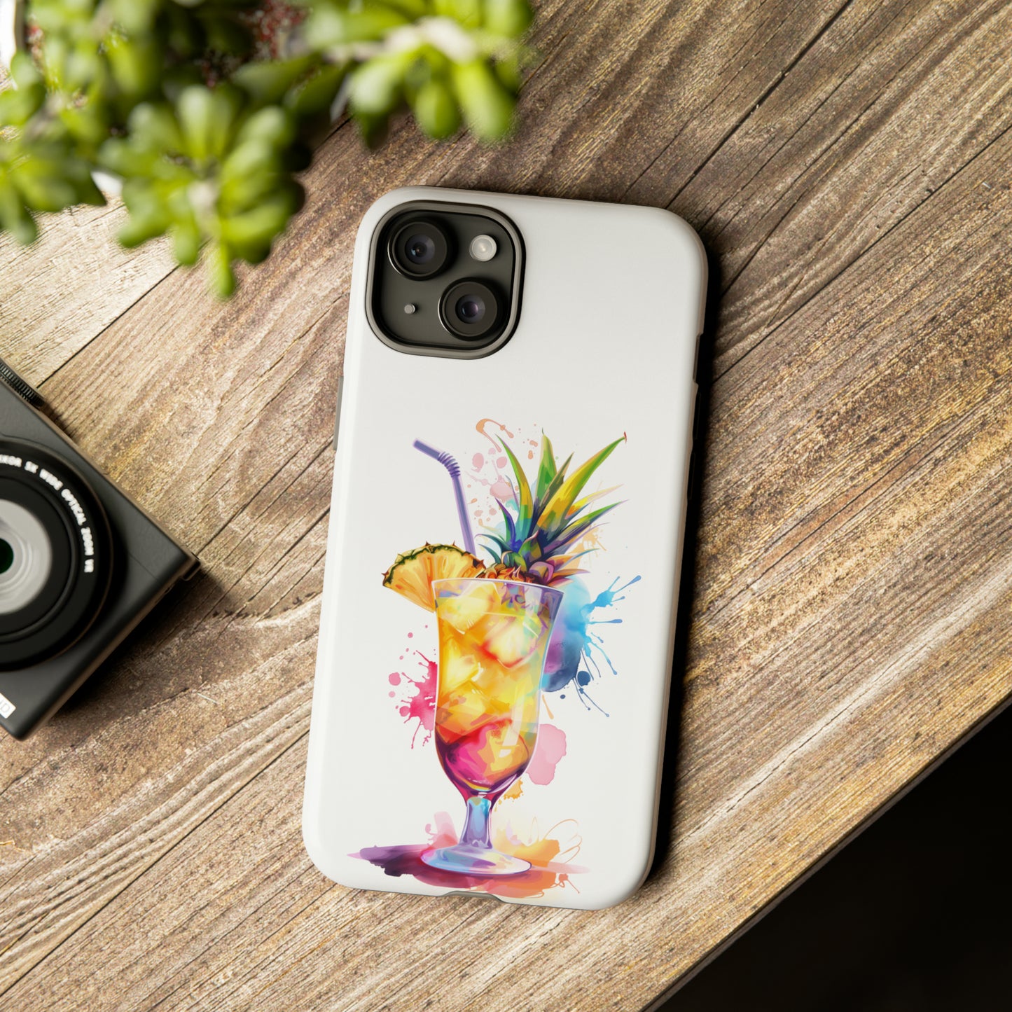 Pina Colada Cocktail Hawaiian Tropical Phone Case, Island Tropics, Wireless Compatible, Protective Cell Phone Case iPhone, Samsung, Pixel