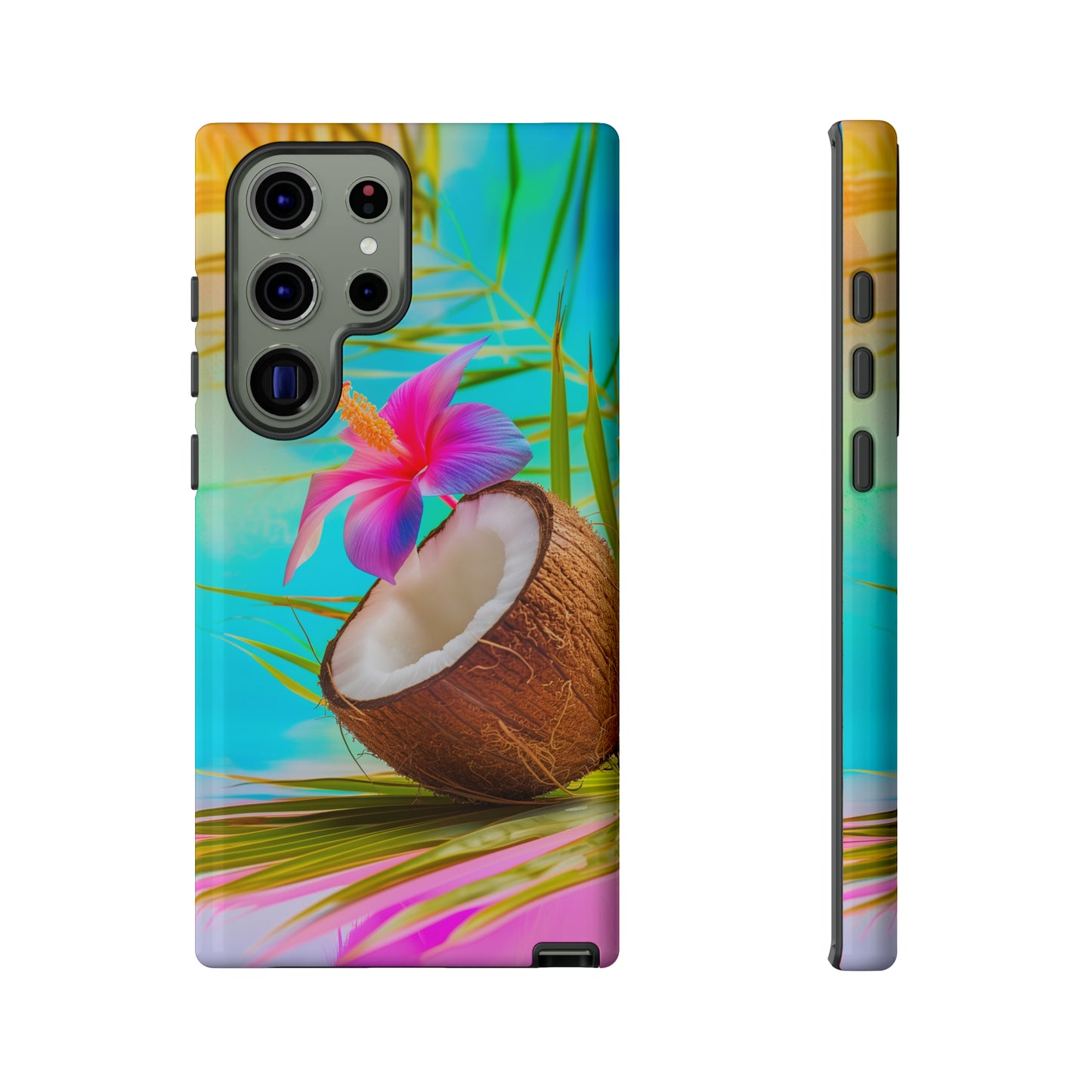 Coconut Colorful Hawaiian Tropical Phone Case, 808, Island Tropics, Wireless Compatible, Protective Cell Phone Case iPhone, Samsung, Pixel