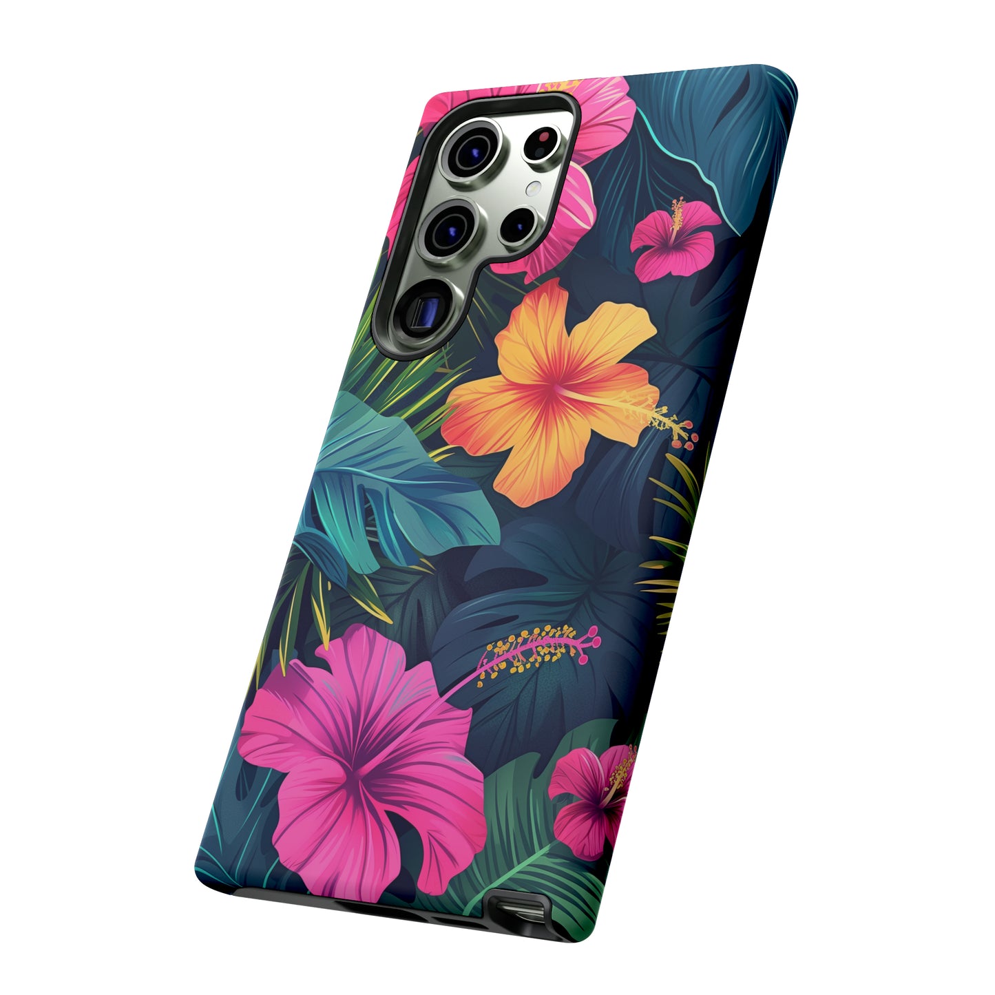 Hibiscus Dark Hawaiian Tropical Phone Case, 808, Island Tropics, Wireless Compatible, Protective Cell Phone Case iPhone, Samsung, Pixel