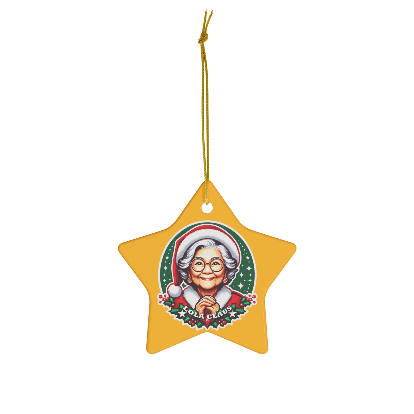 Lola Claus Ceramic Ornament, 4 Shapes