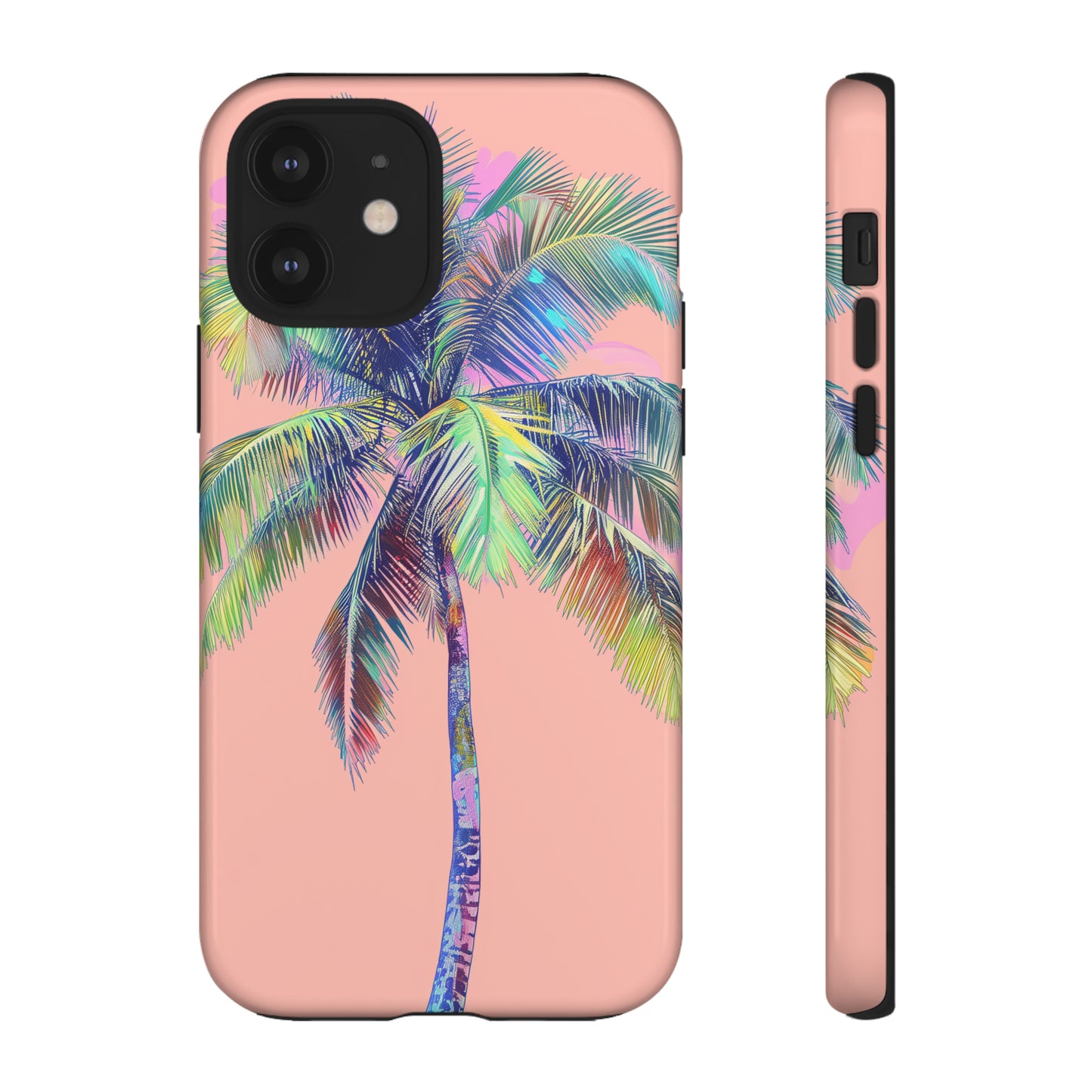 Pink Palm Tree Hawaiian Phone Case, Tropical, Hibiscus, Wireless Compatible, Protective Cell Phone Case for iPhone, Samsung, Pixel phones