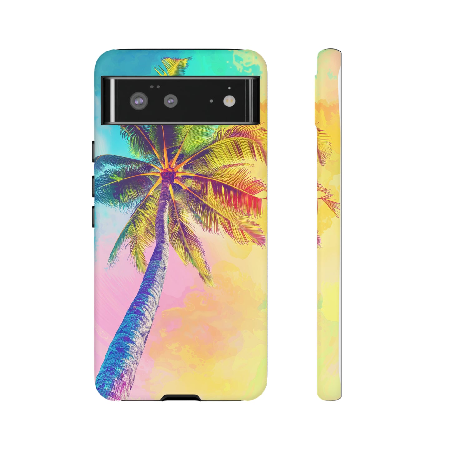 Palm Tree Colorful Hawaiian Tropical Phone Case, 808, Island Tropics, Wireless Compatible, Protective Cell Phone Case iPhone, Samsung, Pixel