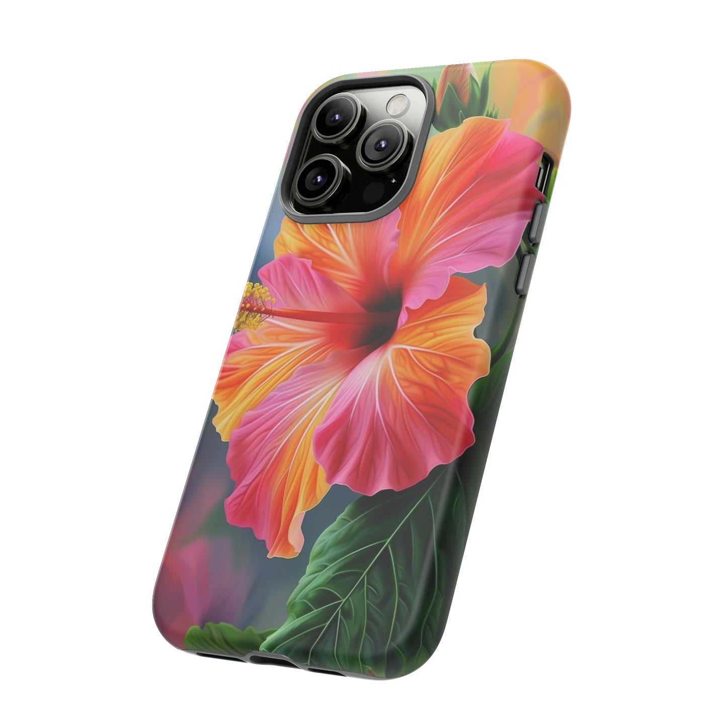Hibiscus Flower Hawaiian Phone Case, Tropical, Wireless Compatible, Protective Cell Phone Case for iPhone, Samsung, Pixel phones