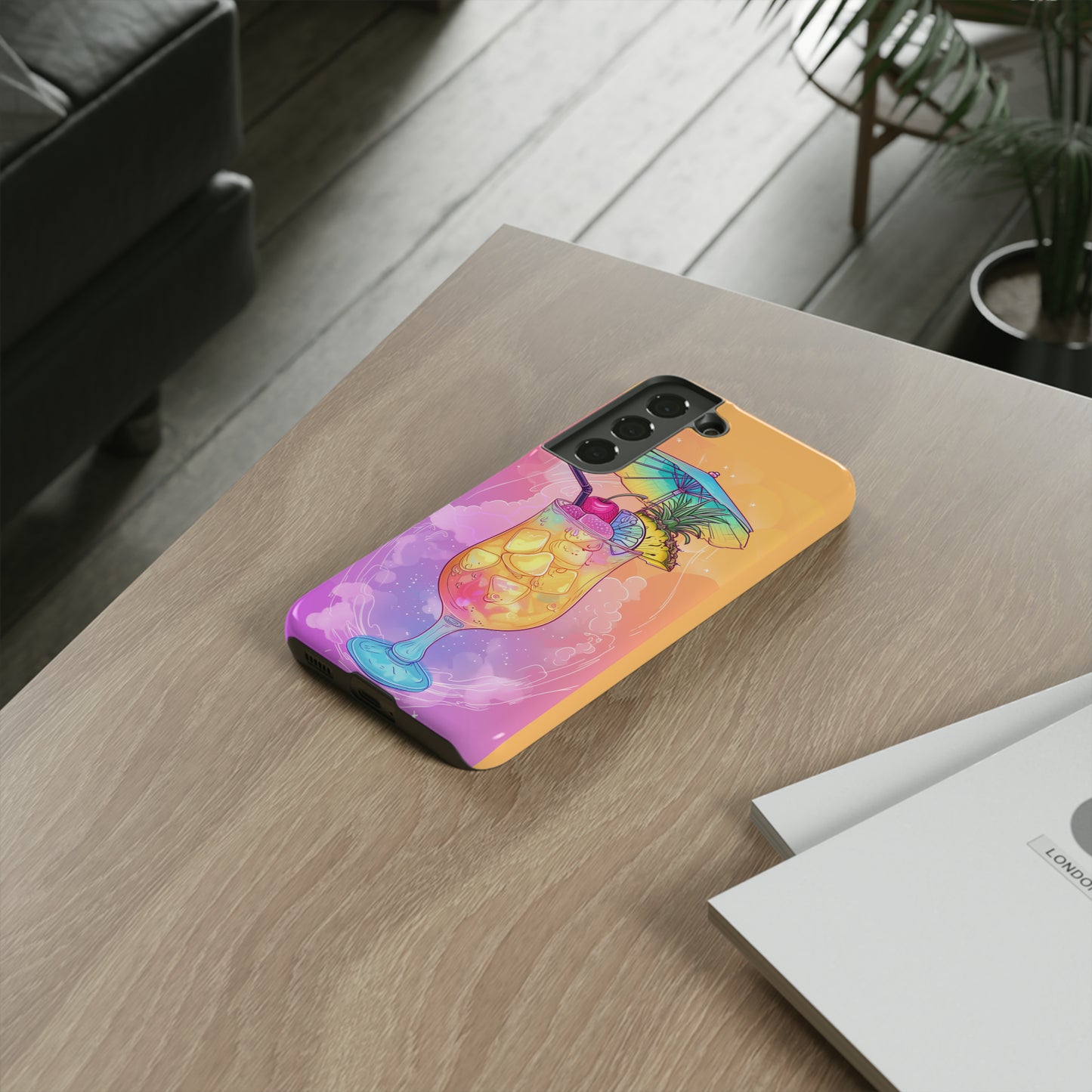 Pina Colada Cocktail Hawaiian Tropical Phone Case, Island Tropics, Wireless Compatible, Protective Cell Phone Case iPhone, Samsung, Pixel